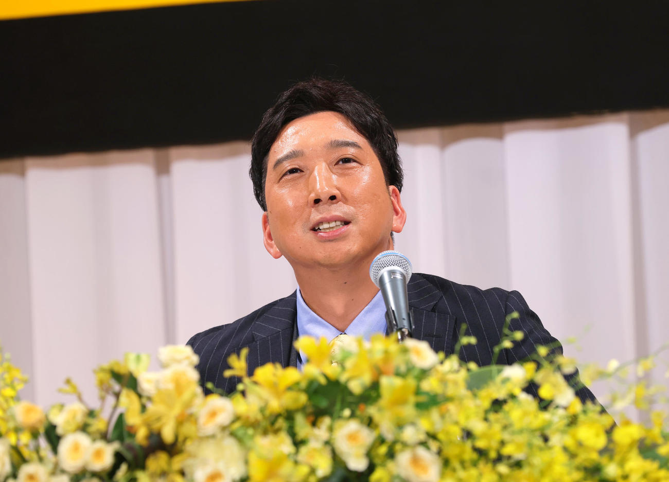 阪神の監督に就任し会見する藤川新監督（撮影・上山淳一）