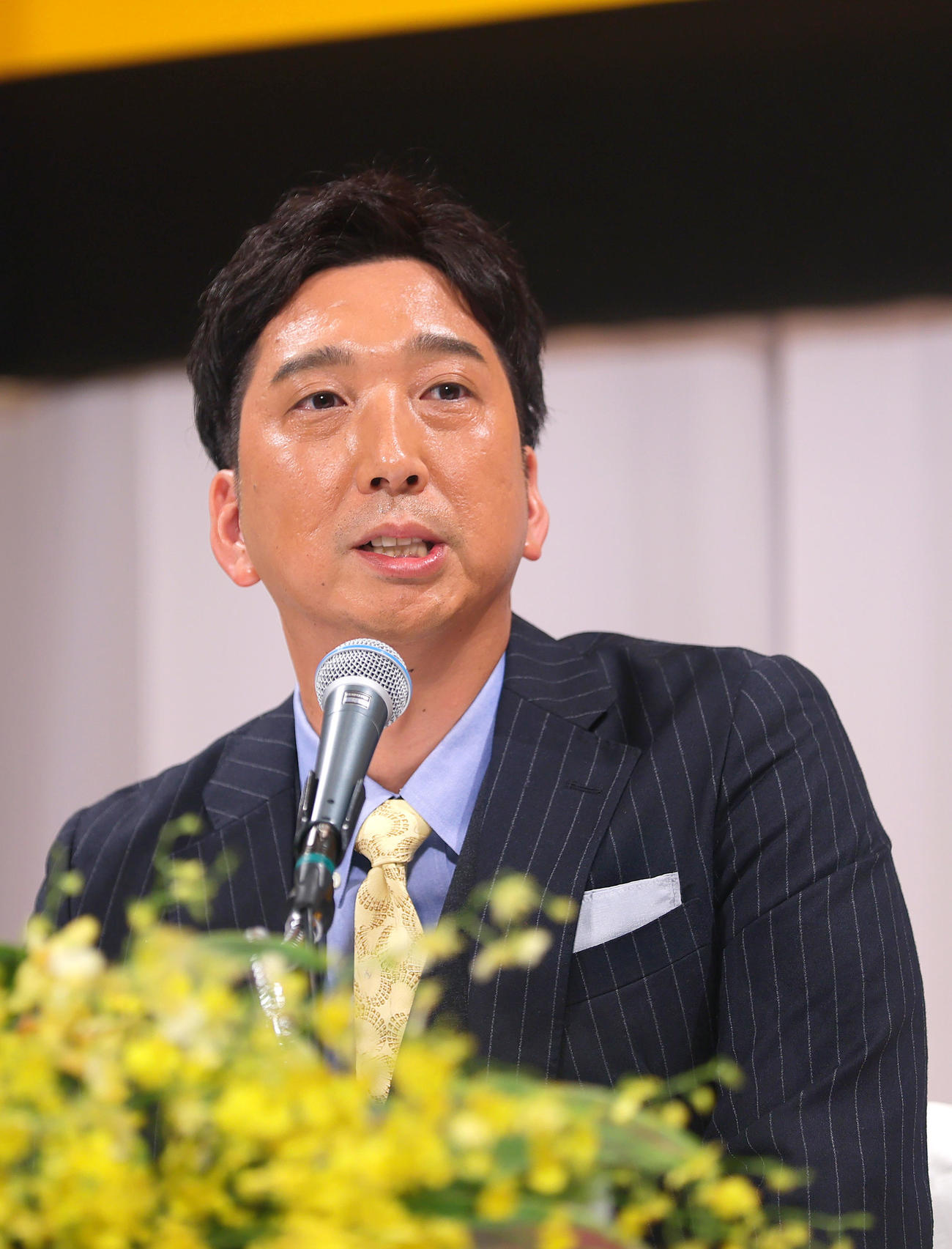 阪神の監督に就任し会見する藤川新監督（撮影・上山淳一）
