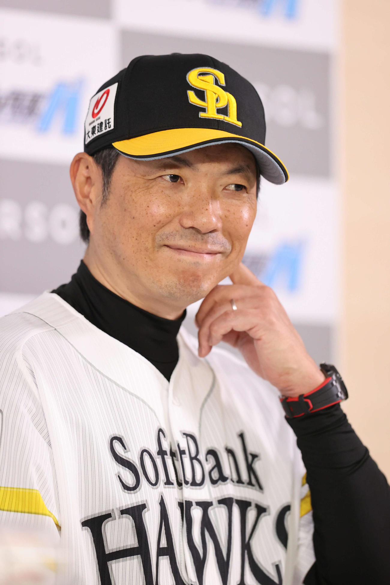 ソフトバンク小久保監督は穏やかな表情をみせる（撮影・梅根麻紀）