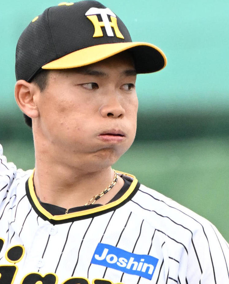 阪神湯浅京己投手（2024年7月撮影）
