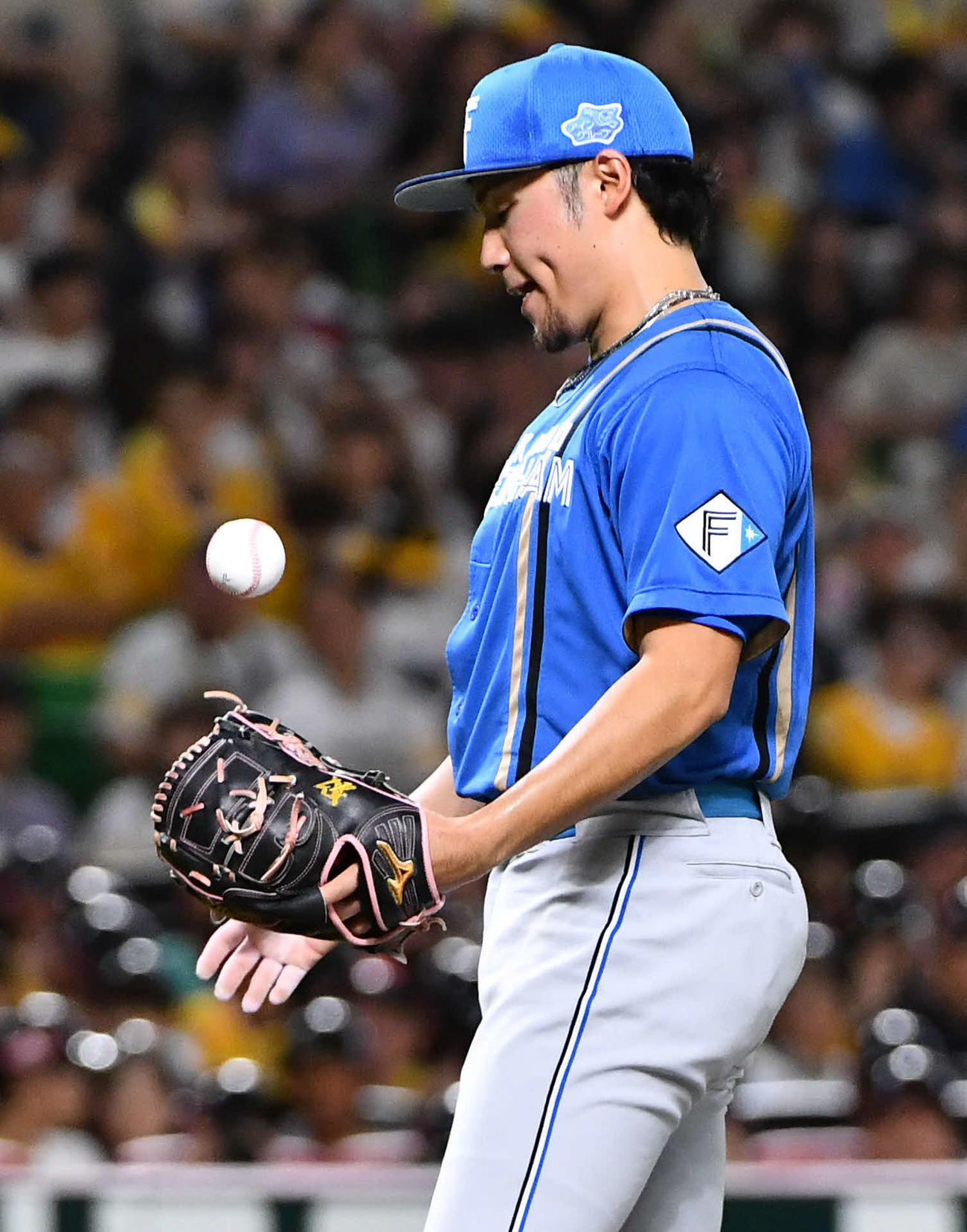 ソフトバンク対日本ハム　6回途中、降板となり悔しそうな表情を見せる日本ハム伊藤（撮影・岩下翔太）