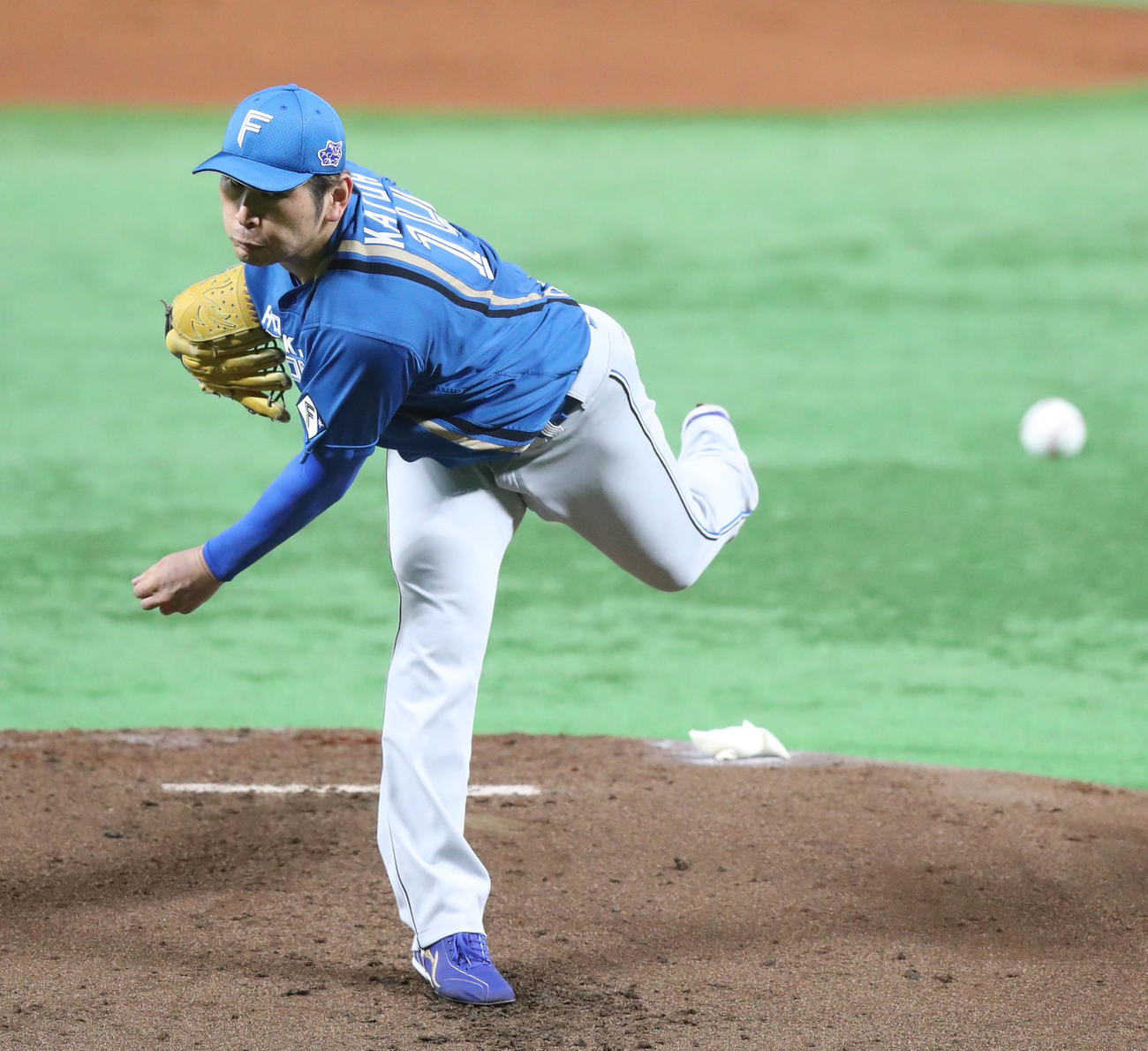ソフトバンク対日本ハム　日本ハム先発の加藤貴（撮影・鬼束羽瑠菜）
