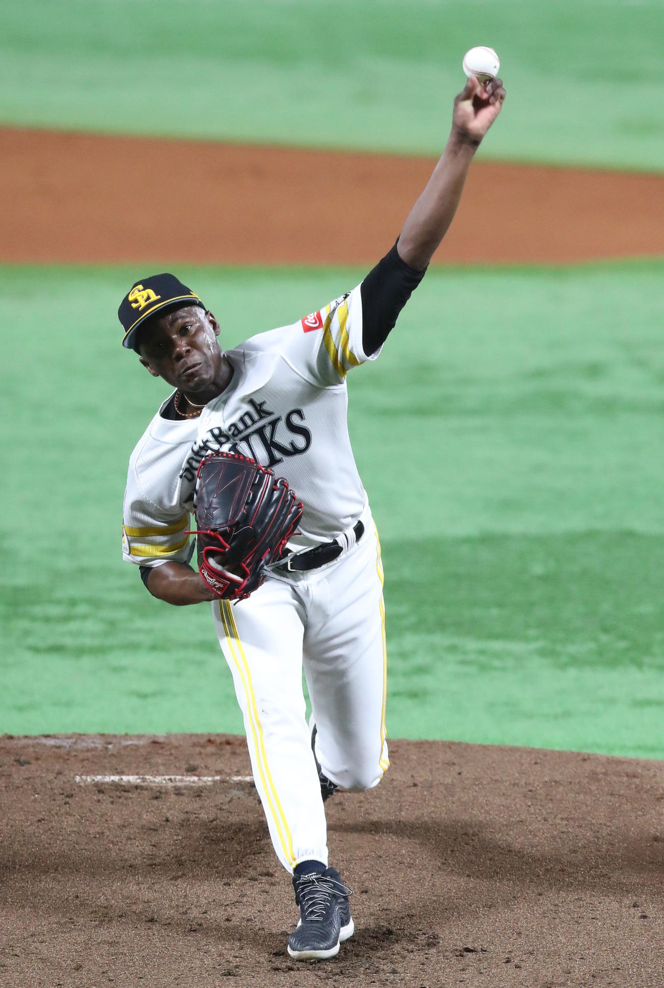 ソフトバンク対日本ハム　ソフトバンク先発のモイネロ（撮影・鬼束羽瑠菜）
