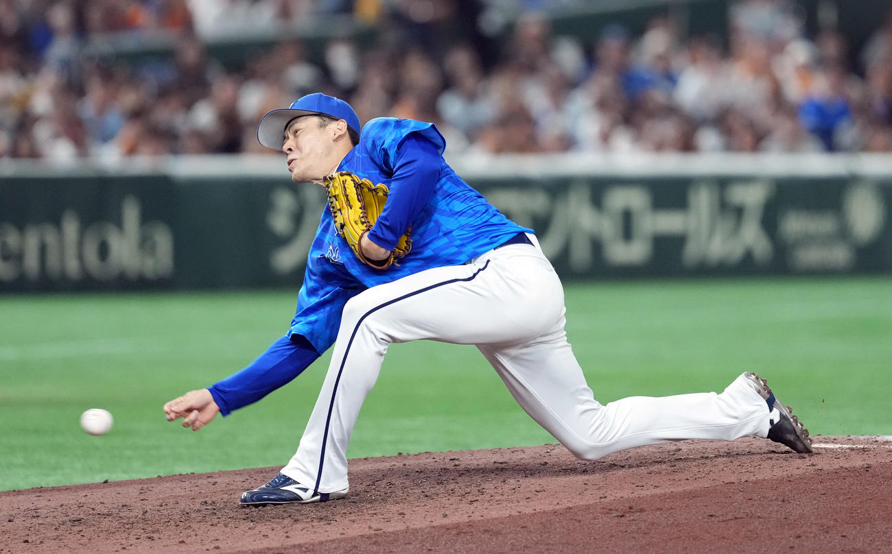 巨人対DeNA 5回からマウンドに上がったDeNA中川颯（撮影・たえ見朱実）