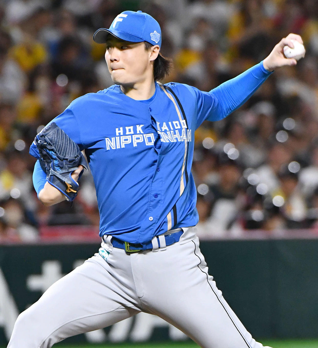 ソフトバンク対日本ハム　日本ハム先発の山崎（撮影・岩下翔太）