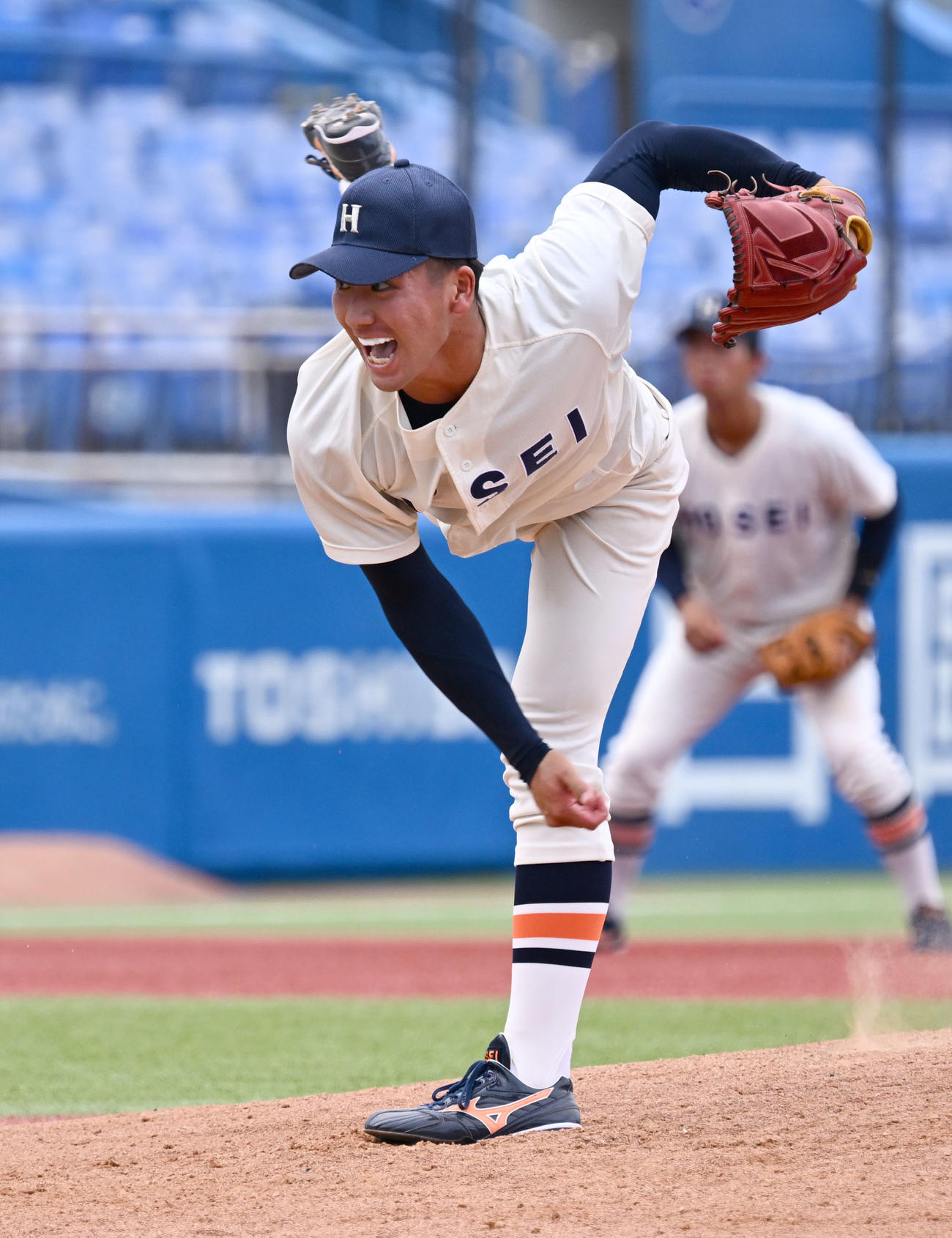 東京6大学野球秋季リーグ戦　慶大戦に先発した法大・篠木（撮影・千葉一成）