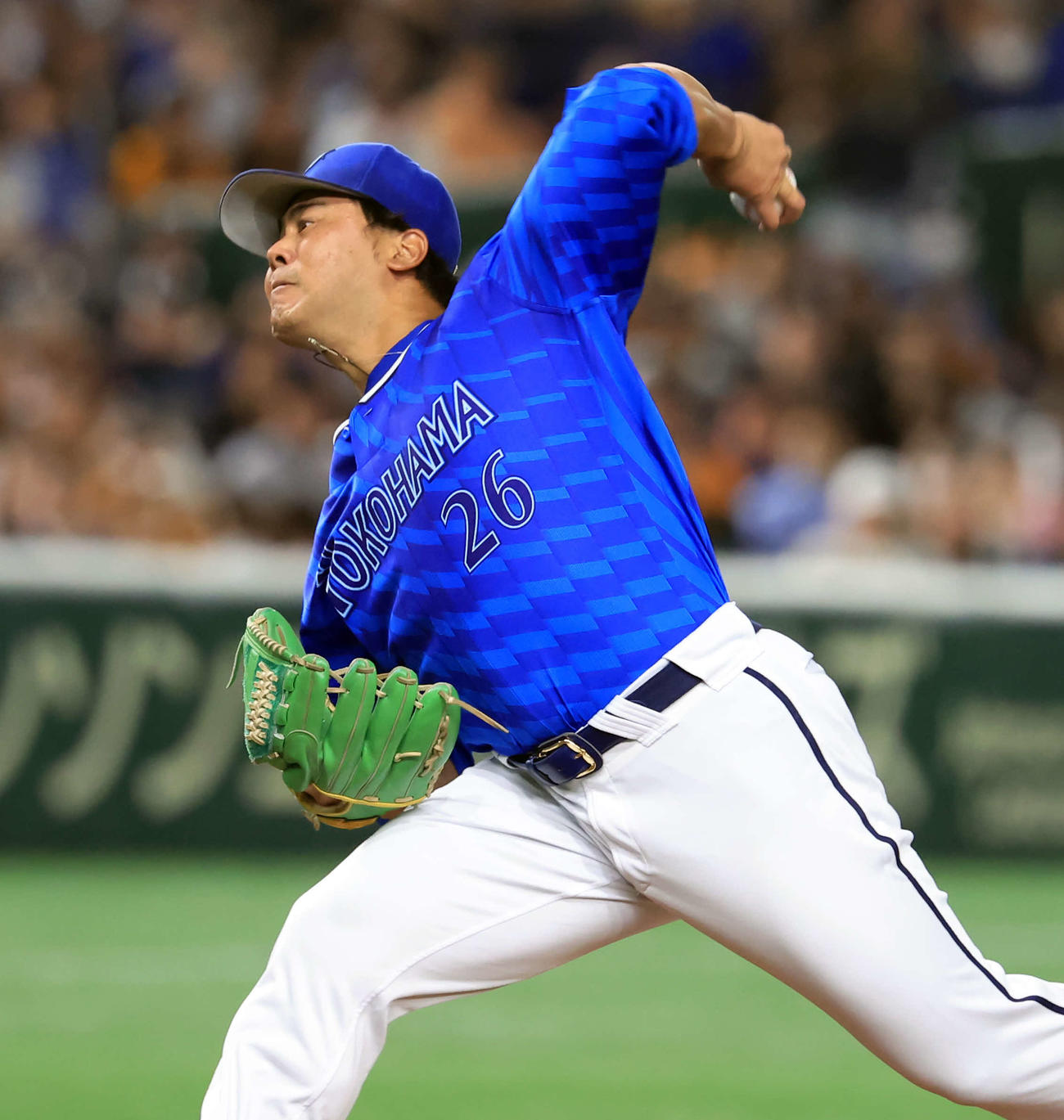 巨人対DeNA　力投するDeNA先発の浜口（撮影・浅見桂子）