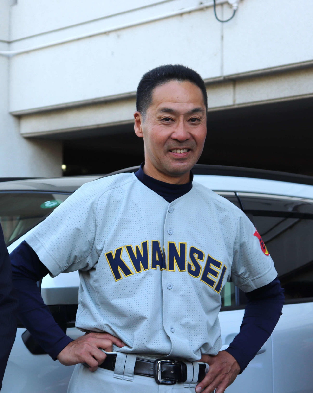 関学大対京大１回戦　連覇を果たし、笑みを浮かべる関学大・本荘監督