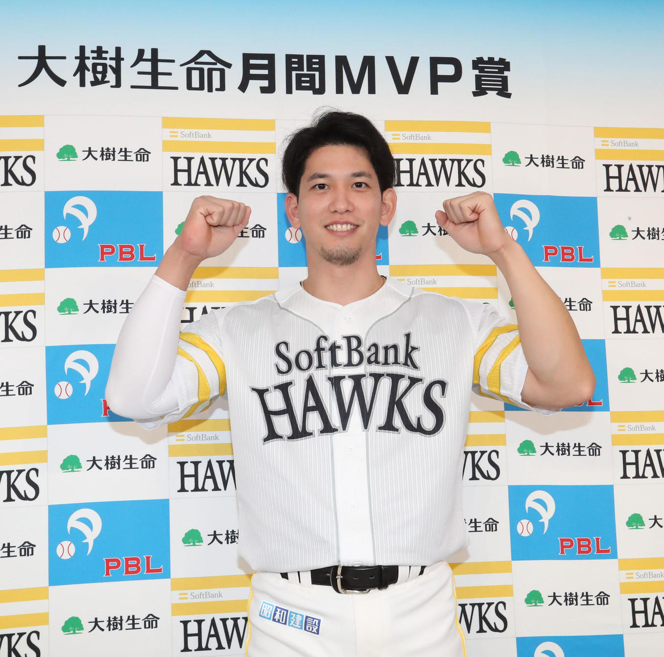 月間MVPを受賞した栗原（撮影・梅根麻紀）