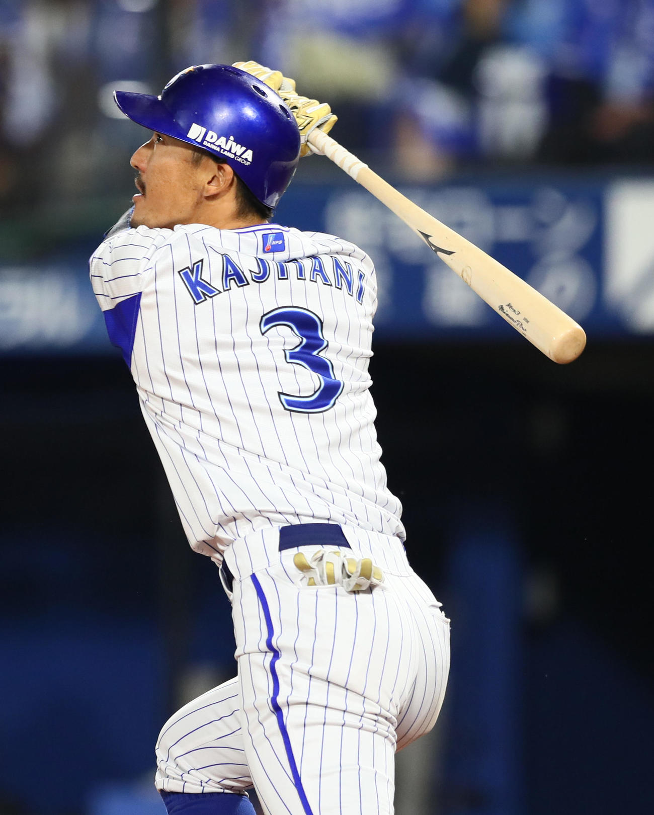 20年9月30日、DeNA対ヤクルト　6回裏DeNA2死二塁、梶谷隆幸は球団記録の月間42安打目となる左越え適時二塁打を放つ