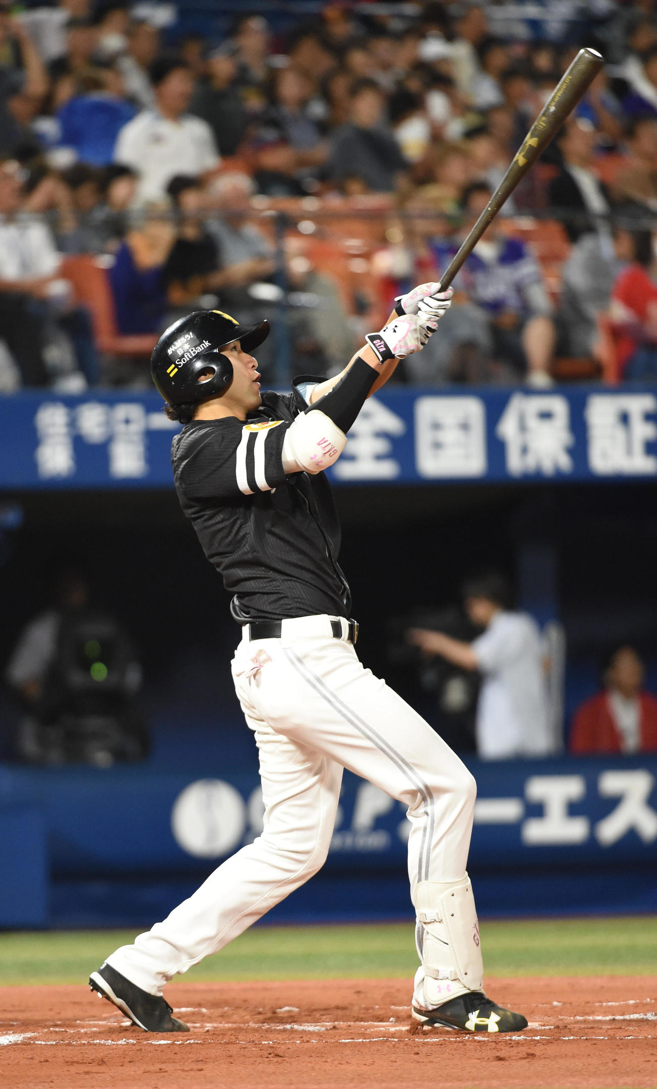 DeNA対ソフトバンク　6回表ソフトバンク1死、柳田はバックスクリーンへ中越え本塁打を放つ（2015年6月撮影）