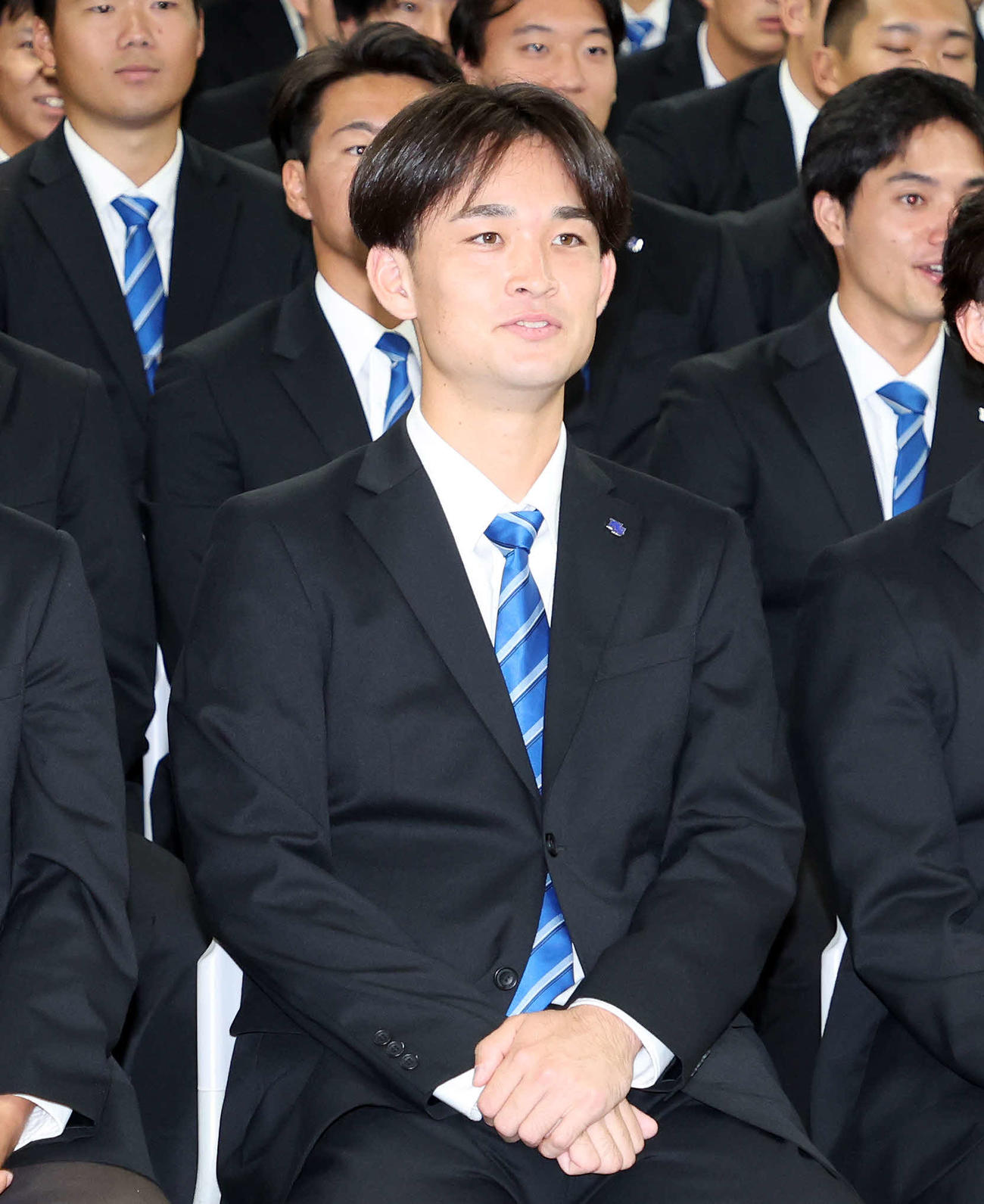 ドラフト指名を待つ日体大・寺西（撮影・鈴木正人）