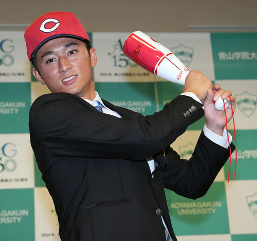【ドラフト】広島１位青学大・佐々木泰「こんなに高い評価をいただけると思っていなかった」