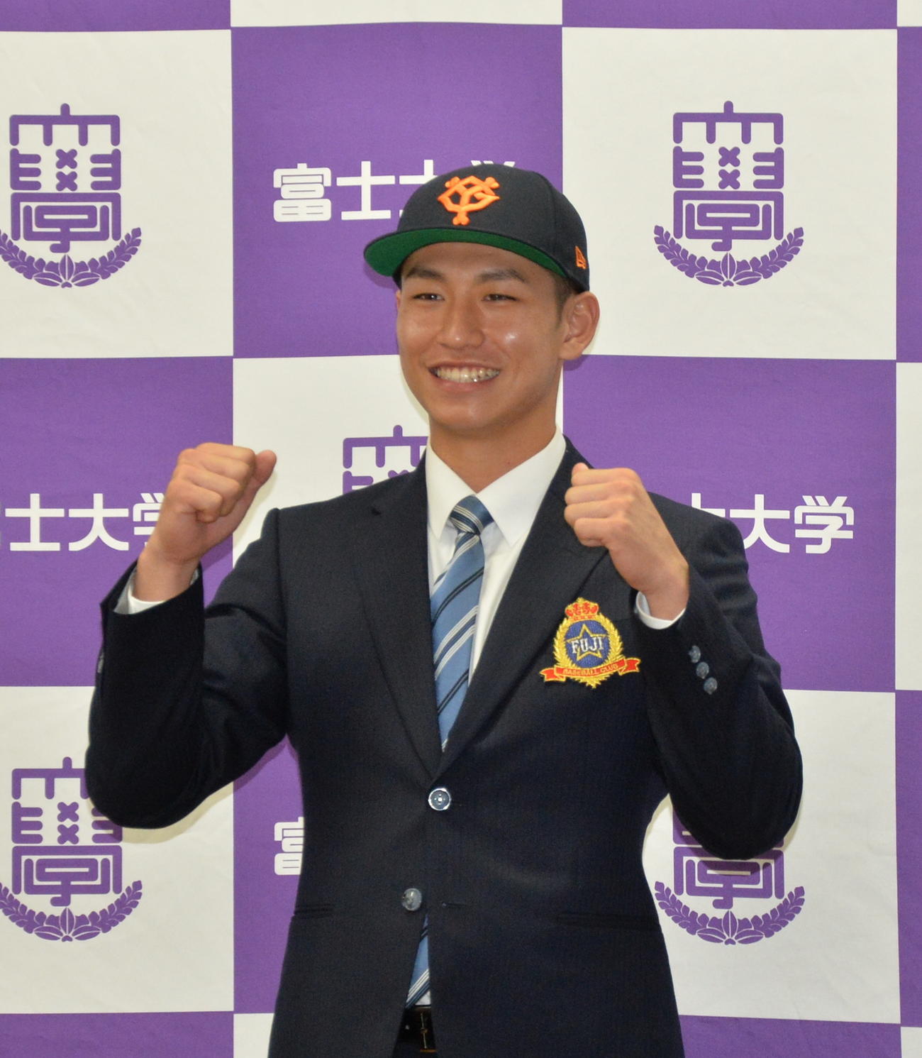 巨人から育成1位で指名された富士大・坂本（撮影・浜本神威）