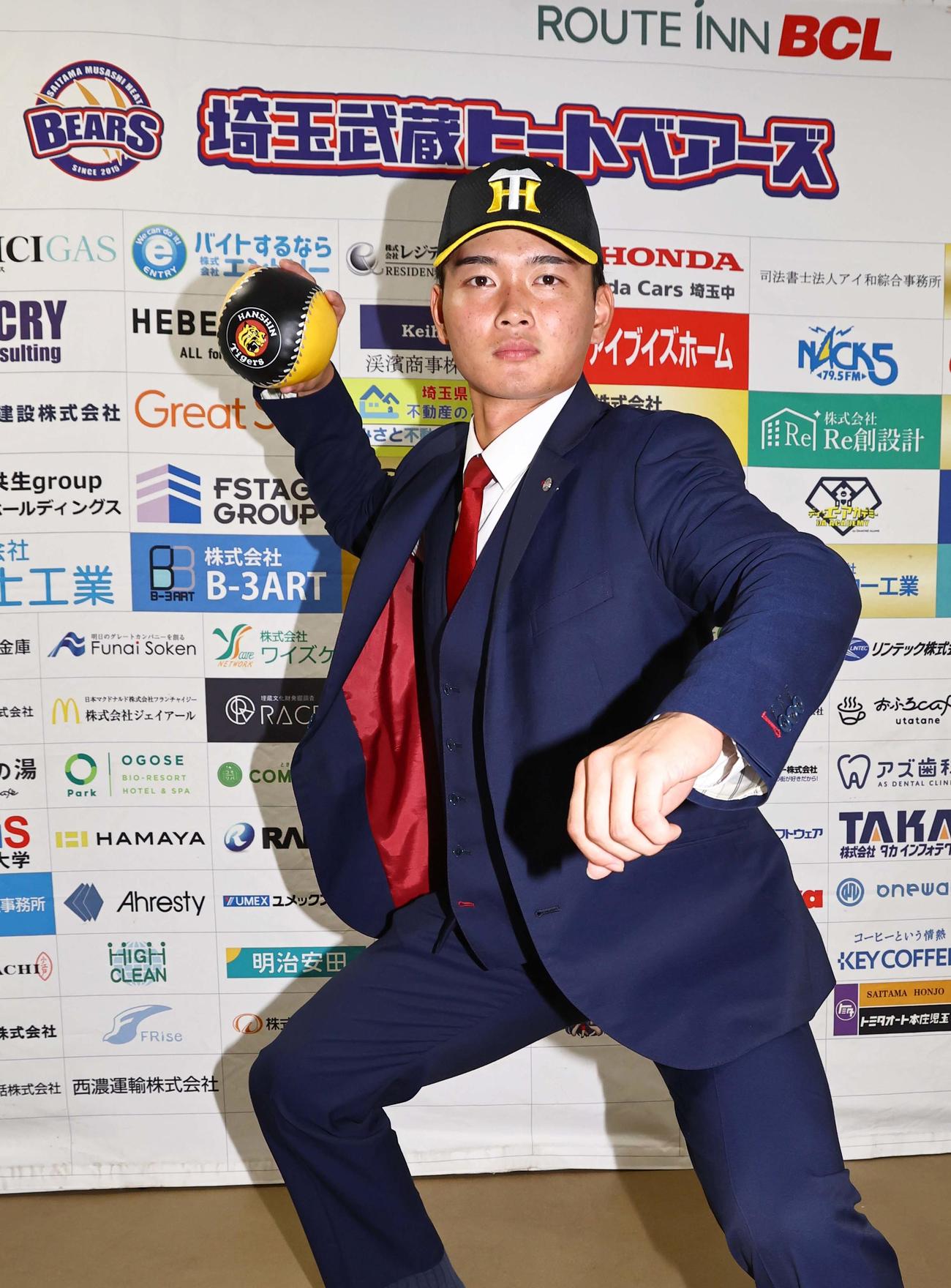 阪神にドラフト4位指名を受けたBC埼玉の町田（撮影・上田博志）