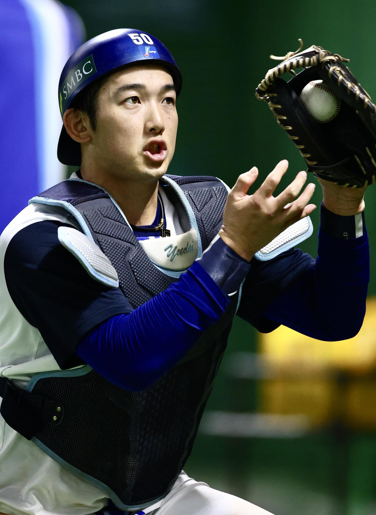 練習に臨むDeNA山本（撮影・河田真司）