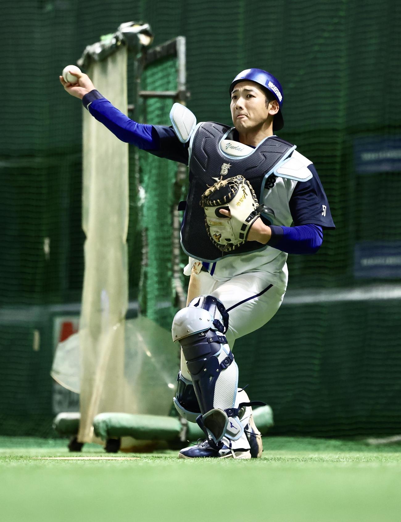 練習に臨むDeNA山本（撮影・河田真司）