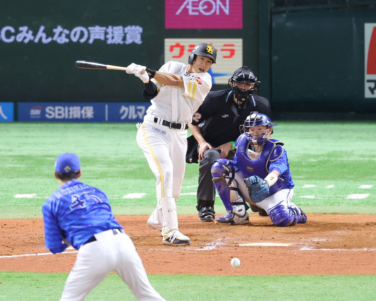ソフトバンク対DeNA 9回裏ソフトバンク2死二塁、柳田は遊ゴロに終わる（撮影・梅根麻紀）