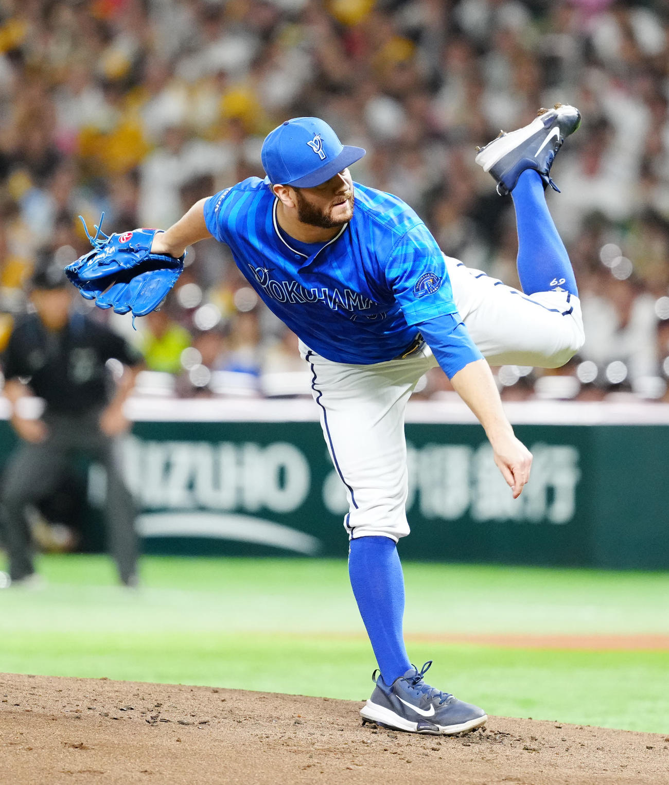 ソフトバンク対DeNA　力投するDeNA先発のケイ（撮影・江口和貴）