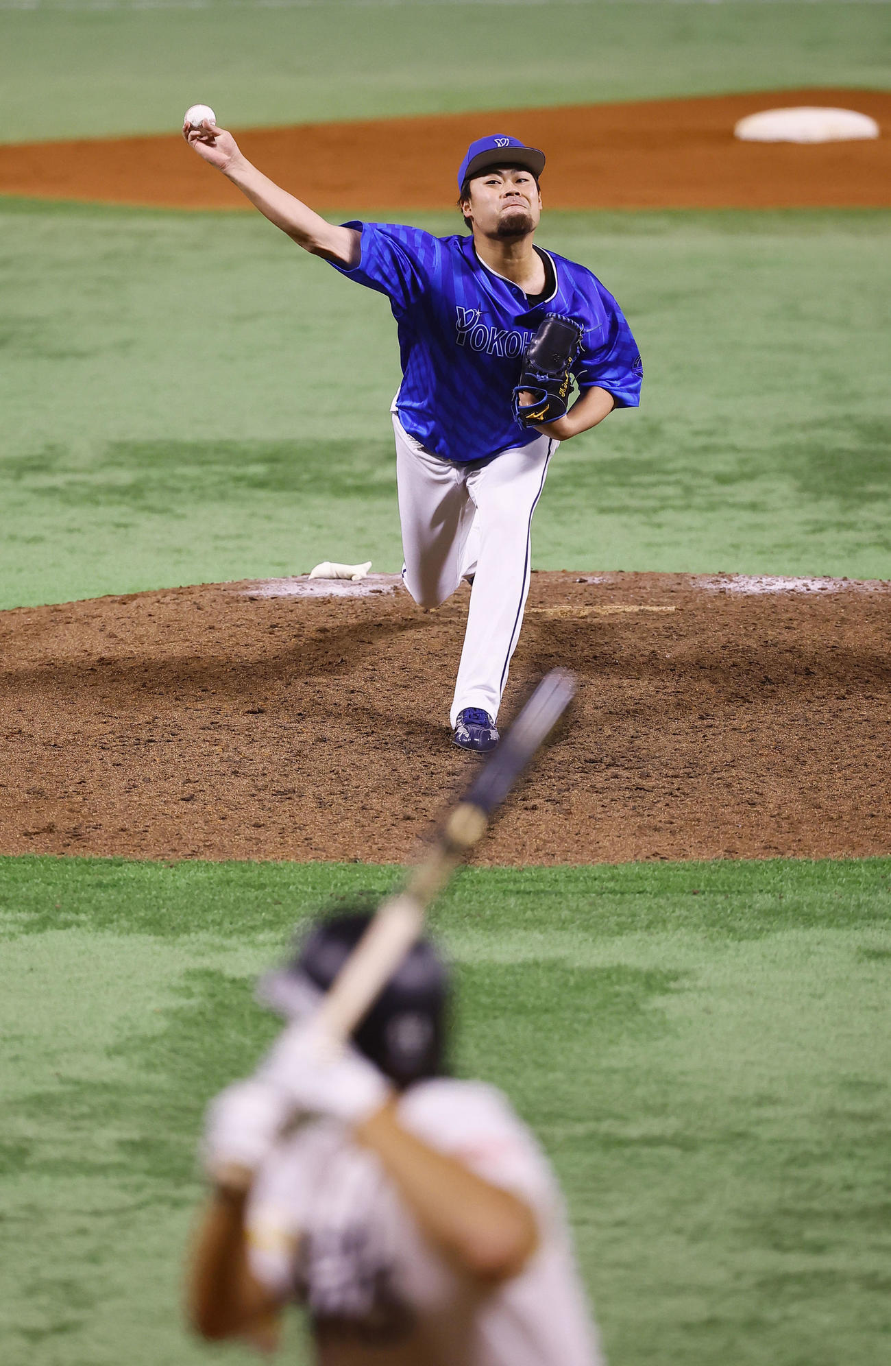 ソフトバンク対DeNA 8回、2番手で登板したDeNA伊勢（撮影・藤尾明華）