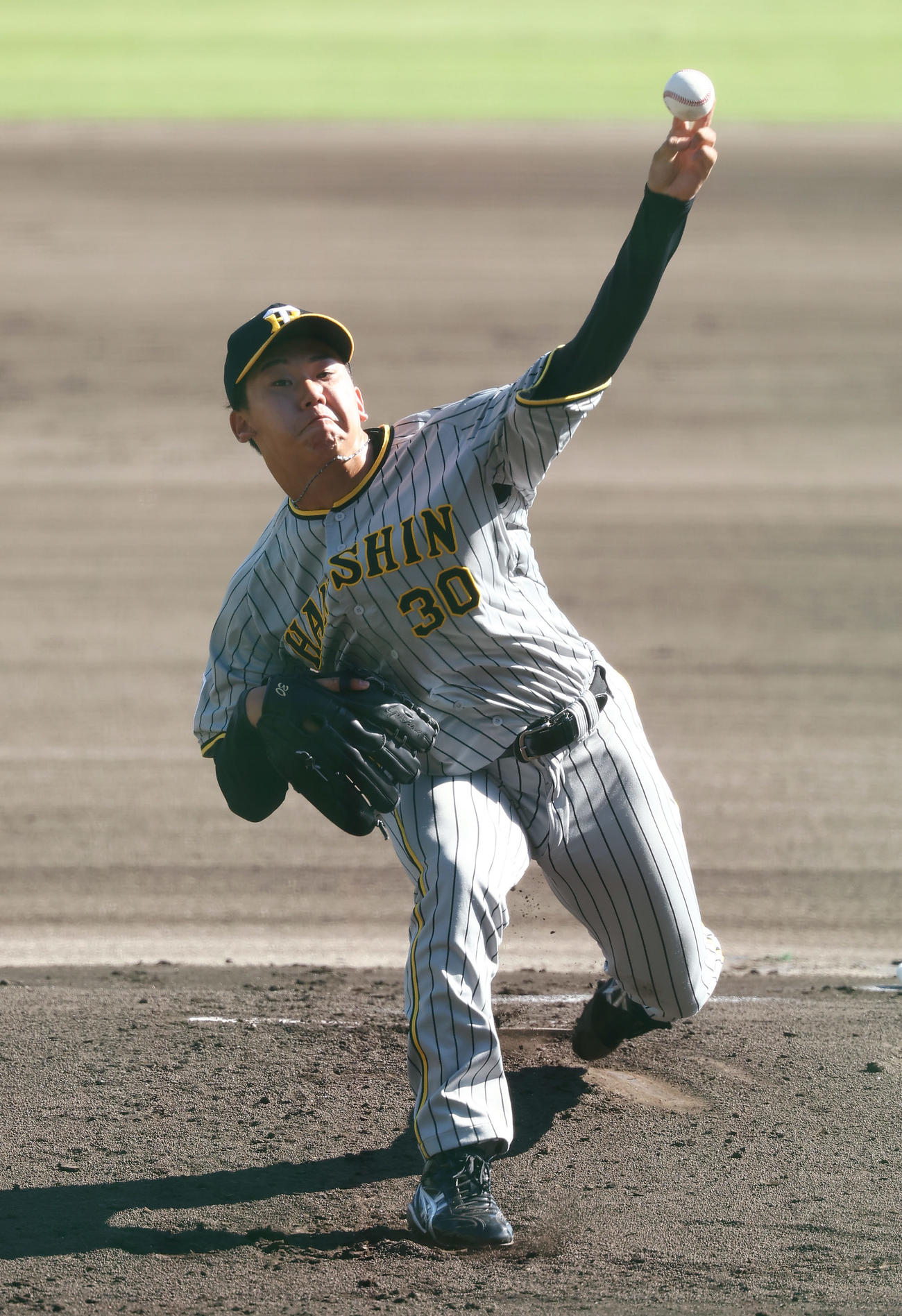 紅白戦に先発し2回を無失点に抑えた阪神門別（撮影・前田充）