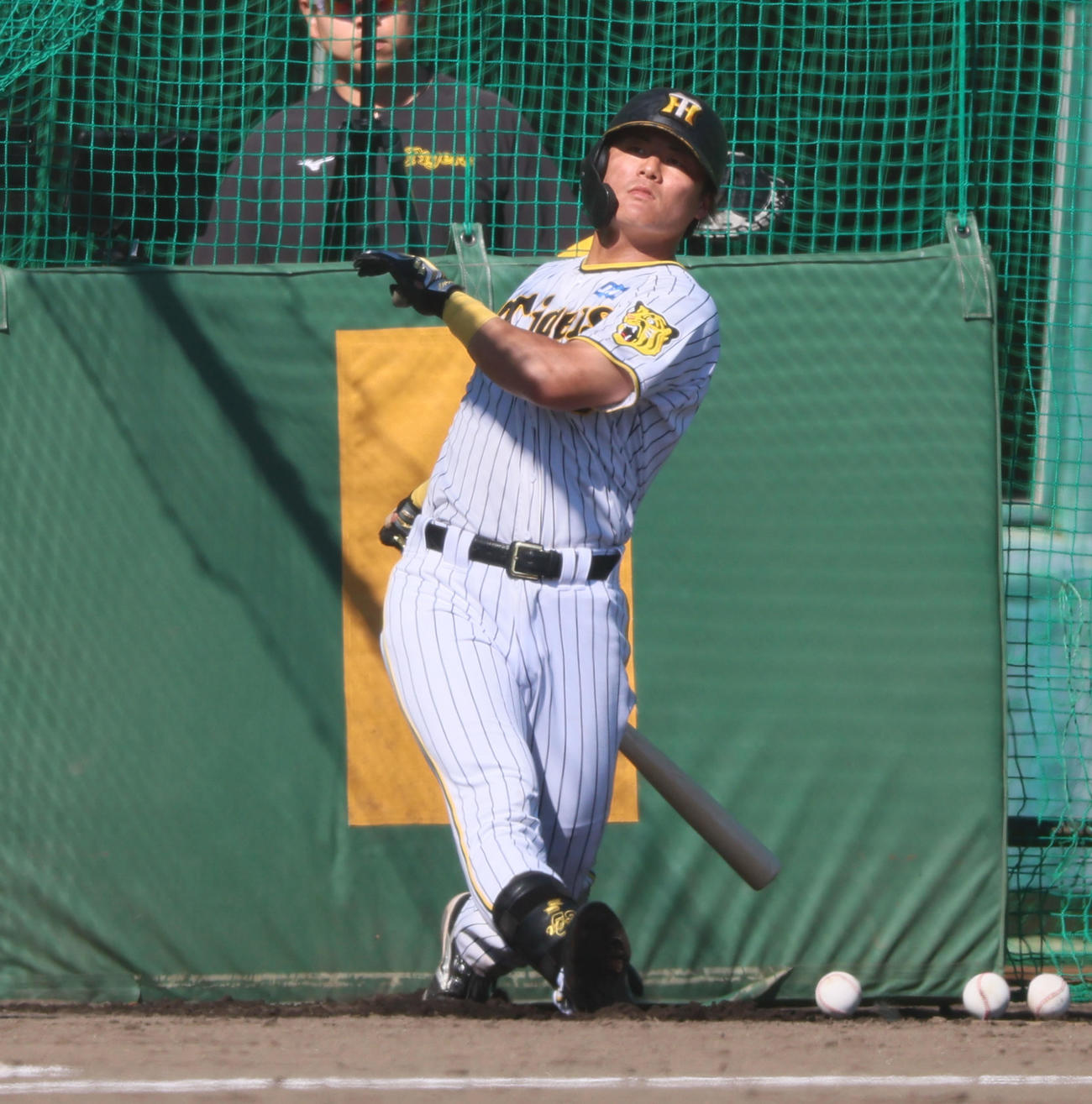 ランチ特打を行った前川（撮影・加藤哉）