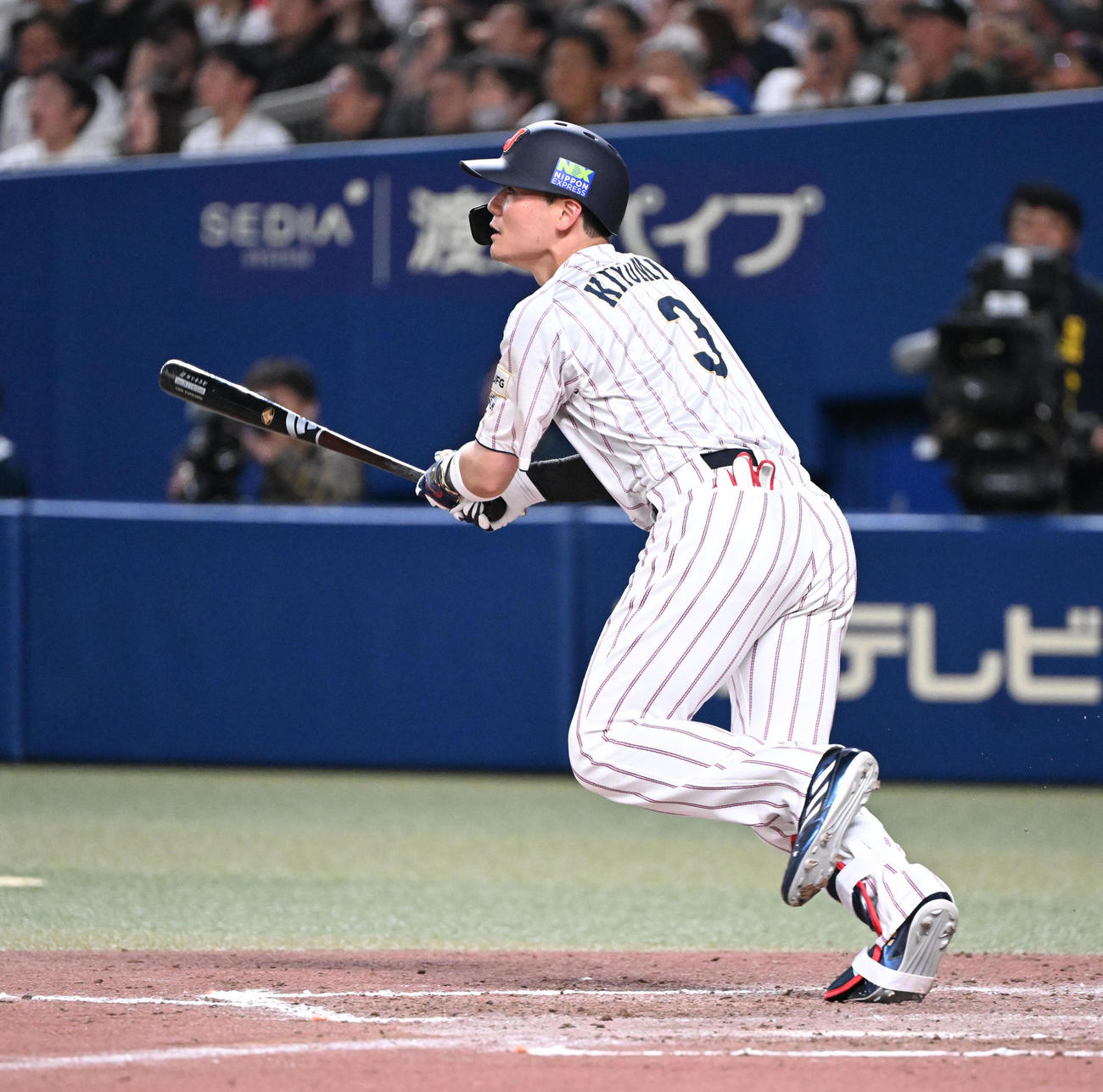 日本対チェコ　7回裏日本無死三塁、中越え適時二塁打清宮（撮影・和賀正仁）