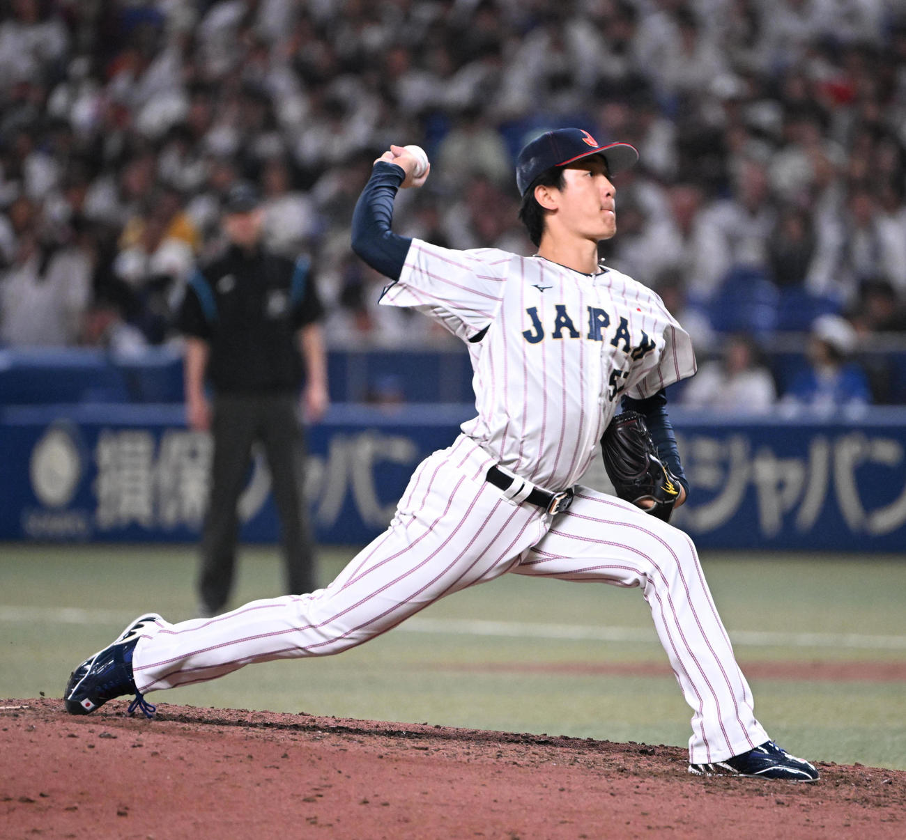 日本対チェコ　7回に登板する日本北山（撮影・和賀正仁）