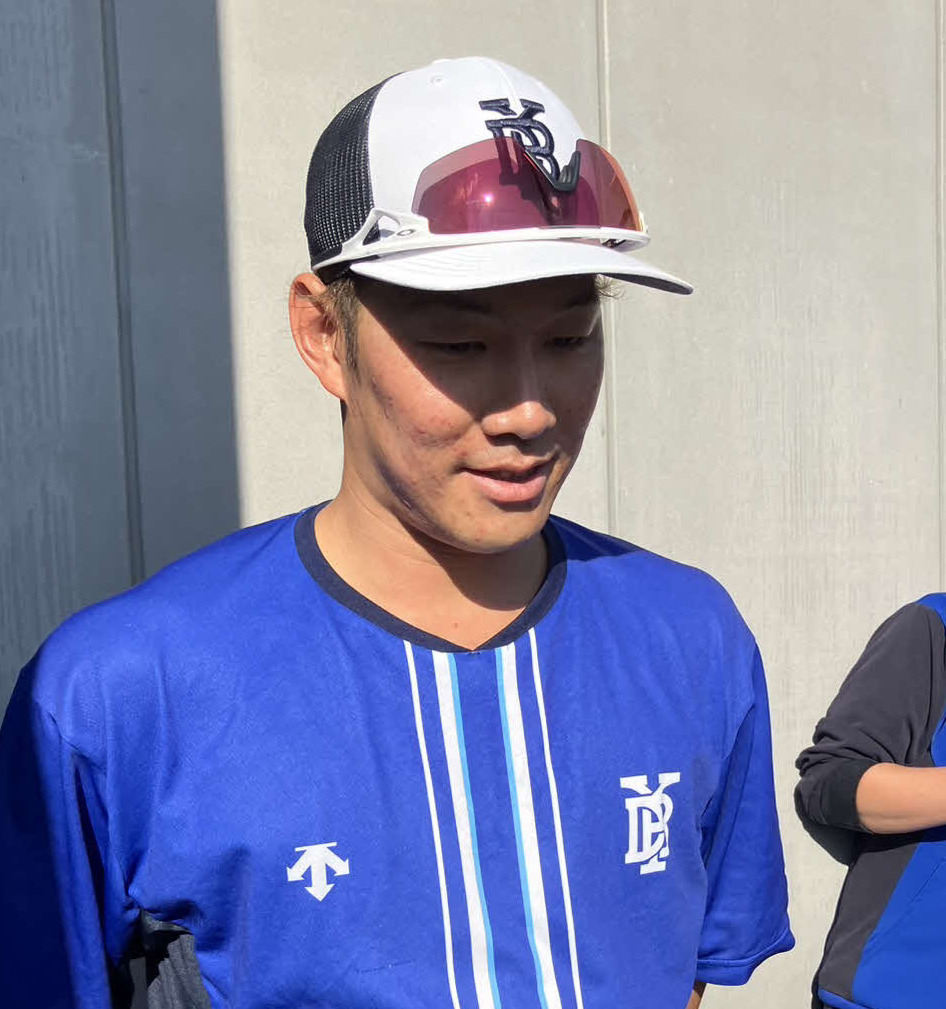 FA権を行使せず、残留を表明したDeNA京田（撮影・久保賢吾）
