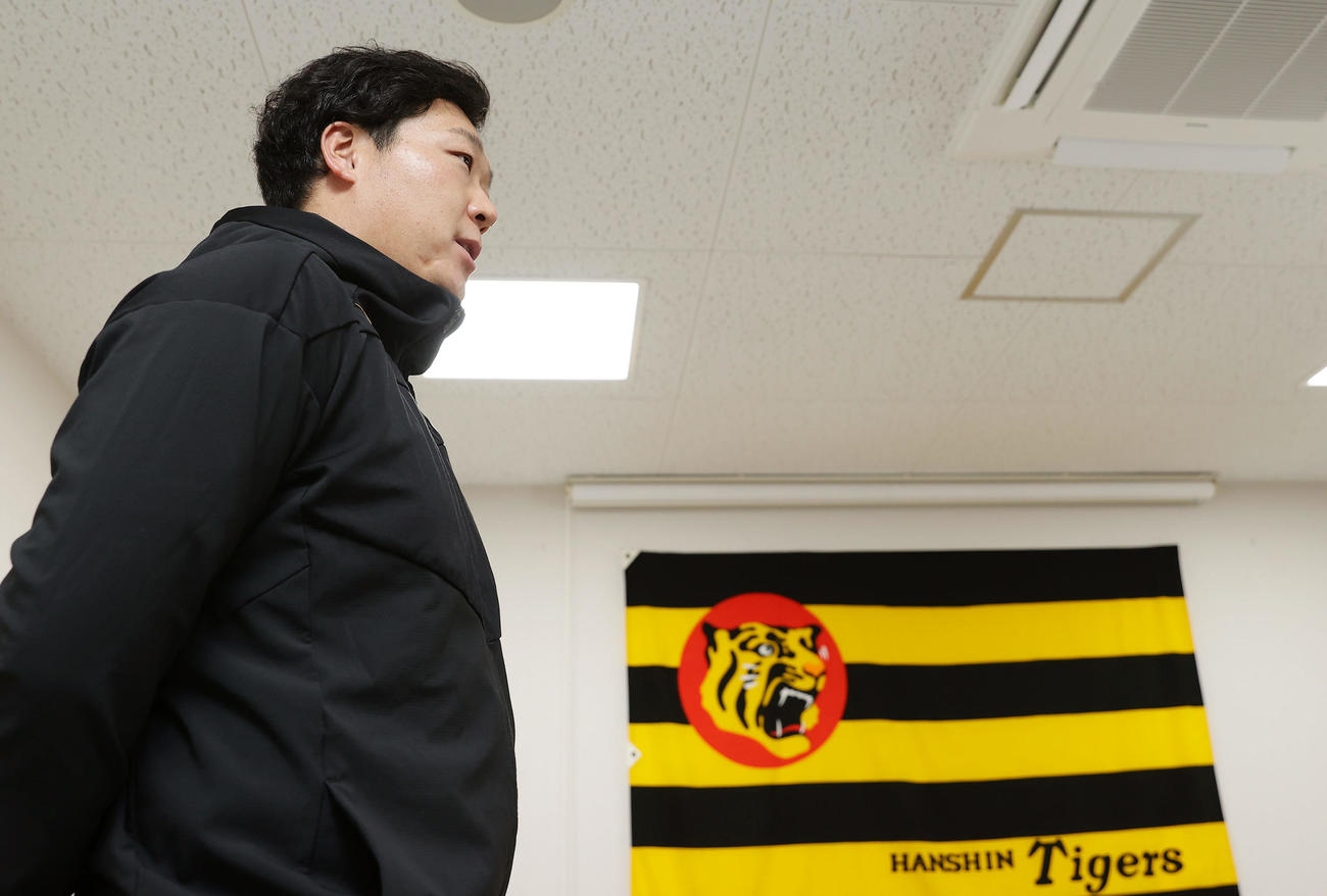 FA権行使を表明した阪神大山（撮影・前田充）