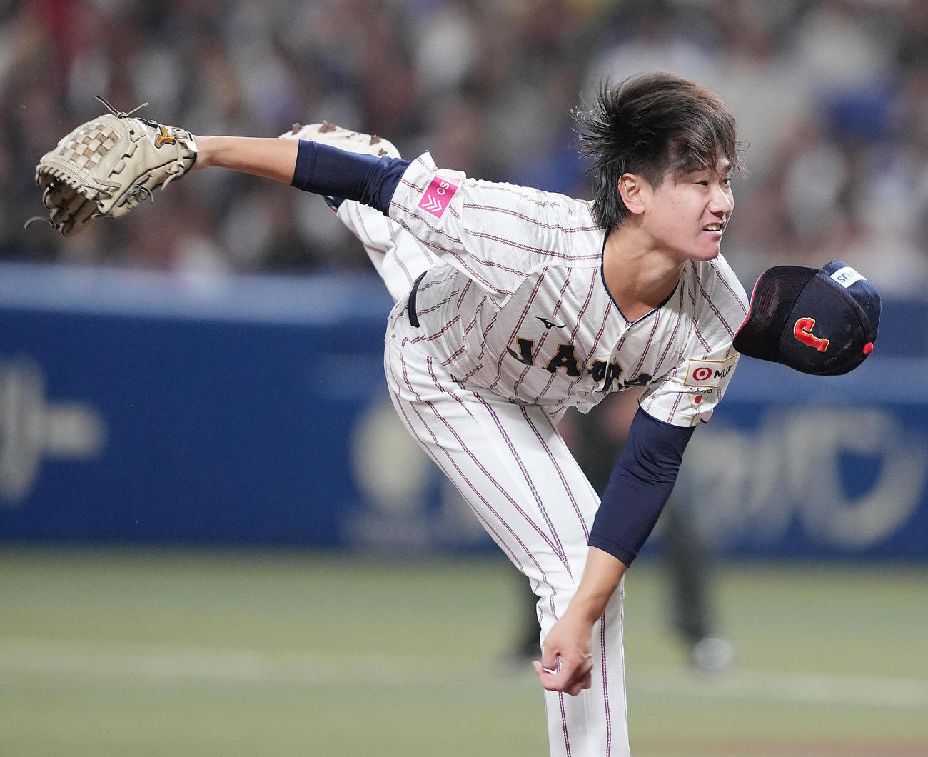 日本対オーストラリア　力投する日本先発の井上（撮影・垰建太）