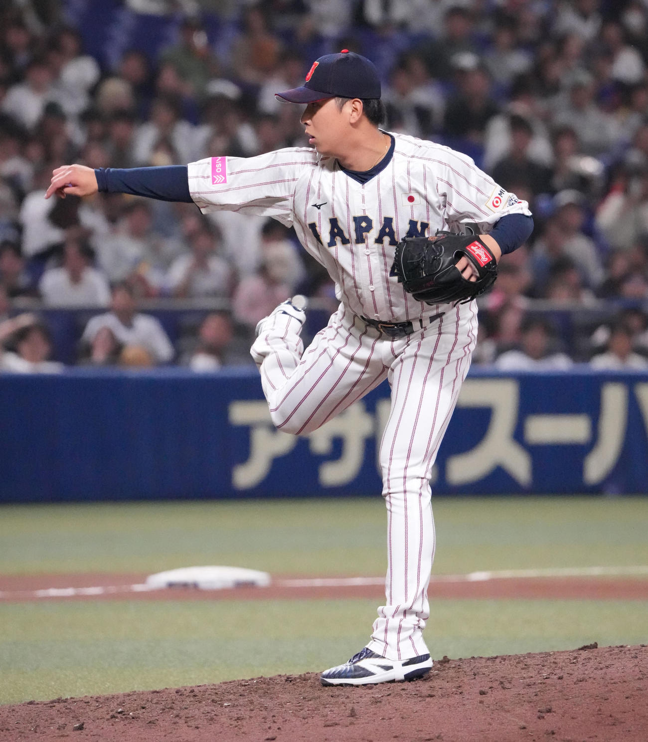 日本対オーストラリア　7回表、日本3番手で登板する藤平（撮影・森本幸一）