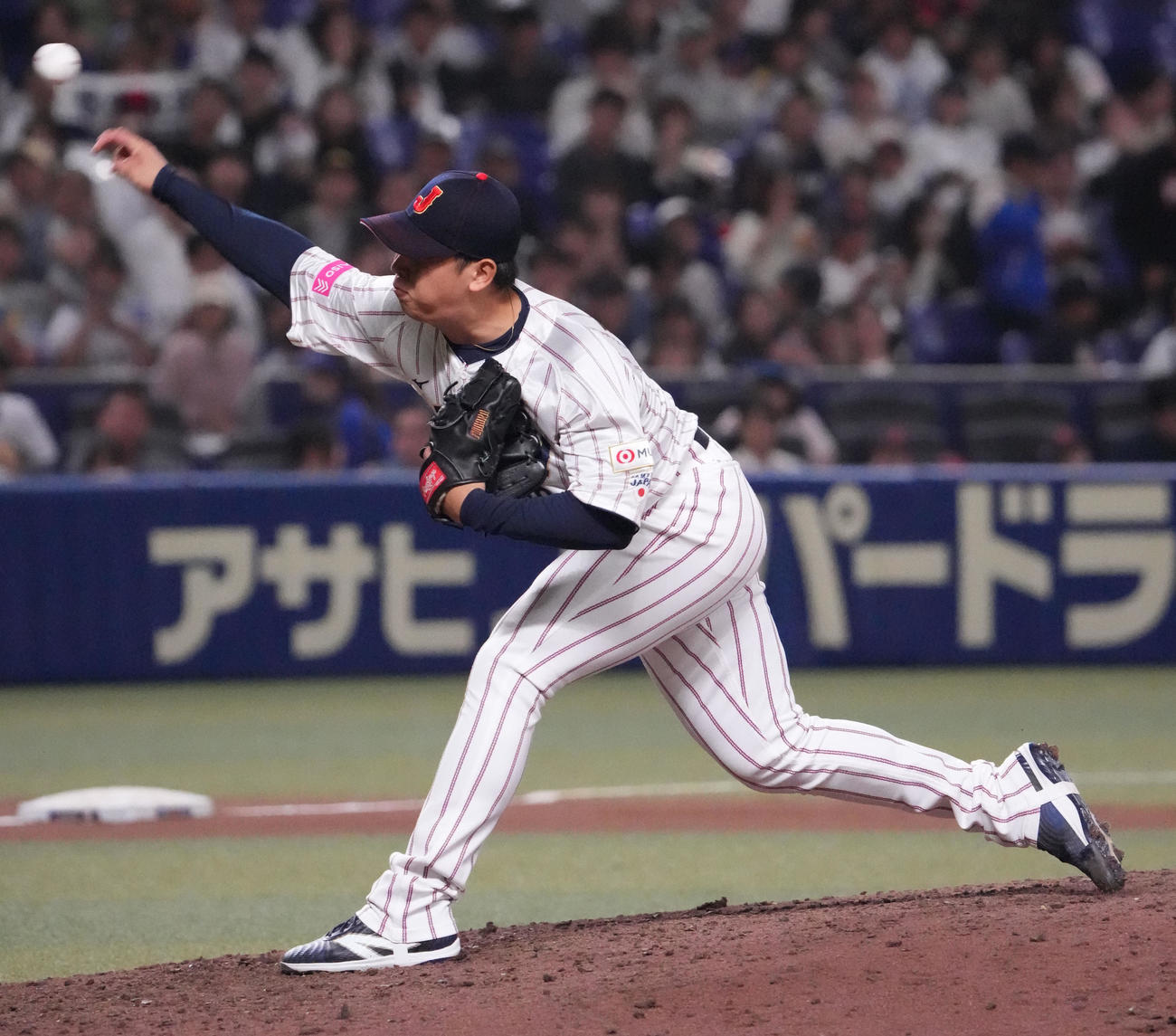 日本対オーストラリア　7回表、日本3番手で登板する藤平（撮影・森本幸一）