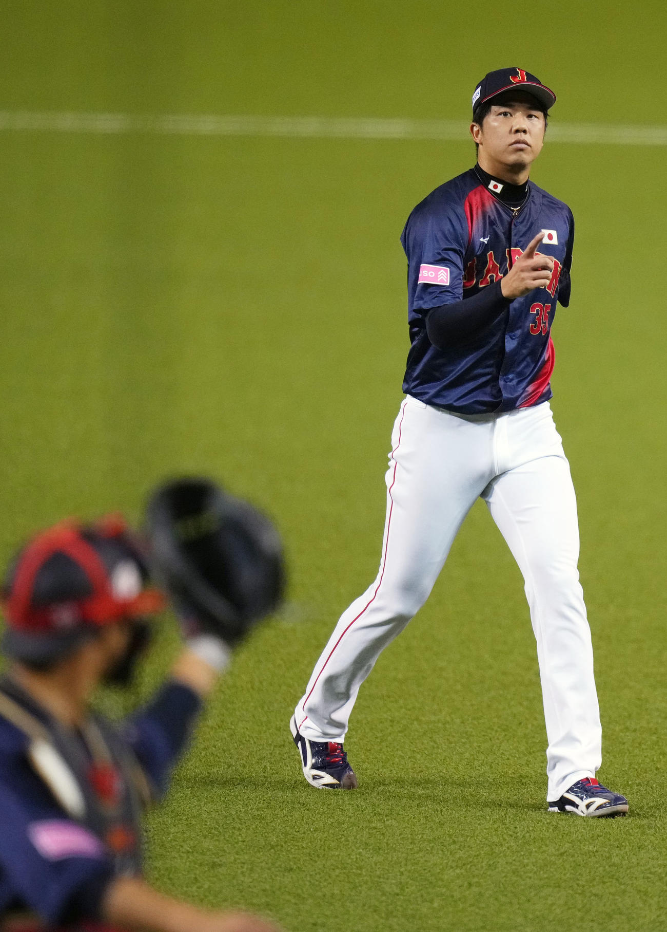 日本対台湾　1回裏を無失点に抑える才木（撮影・横山健太）