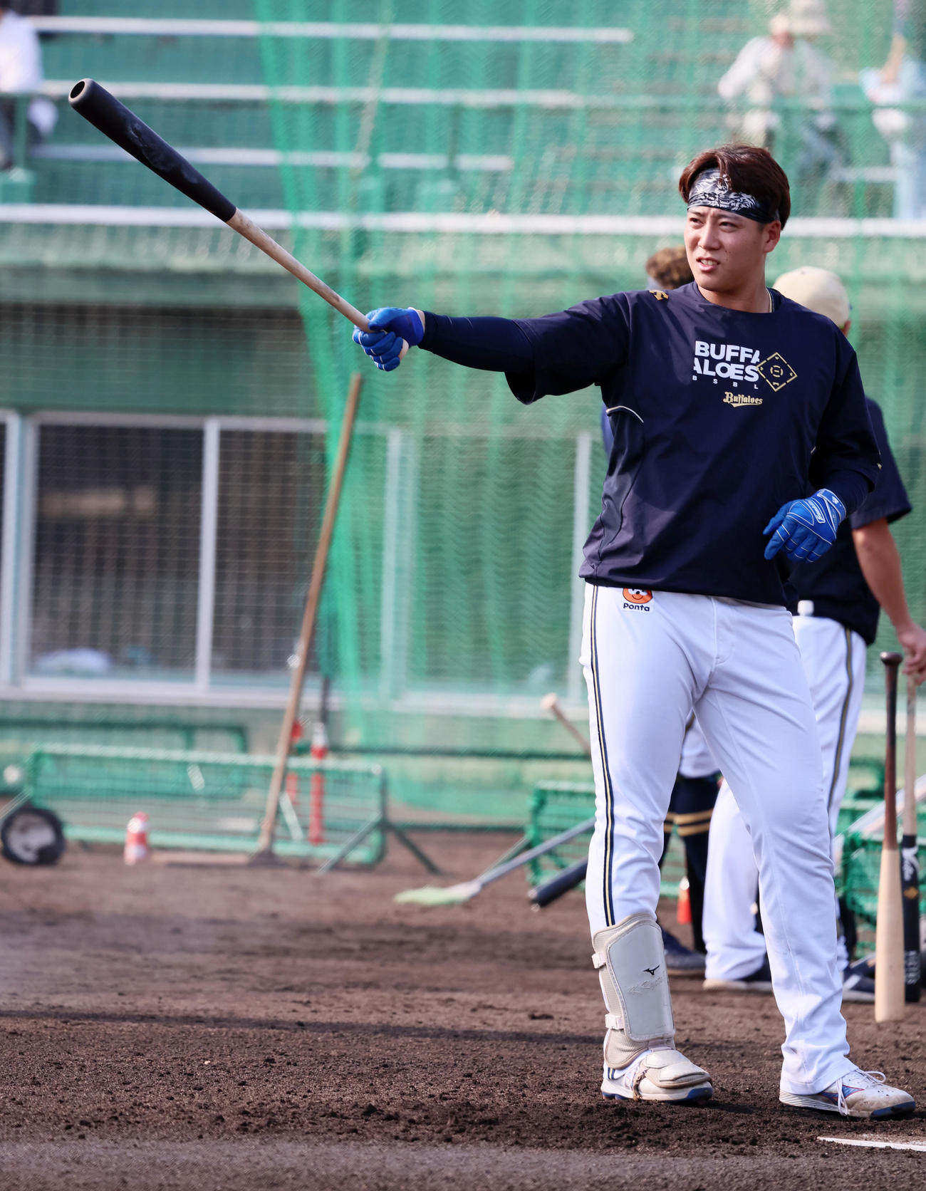 ロングティー打撃を行うオリックス来田涼斗（2024年11月撮影）
