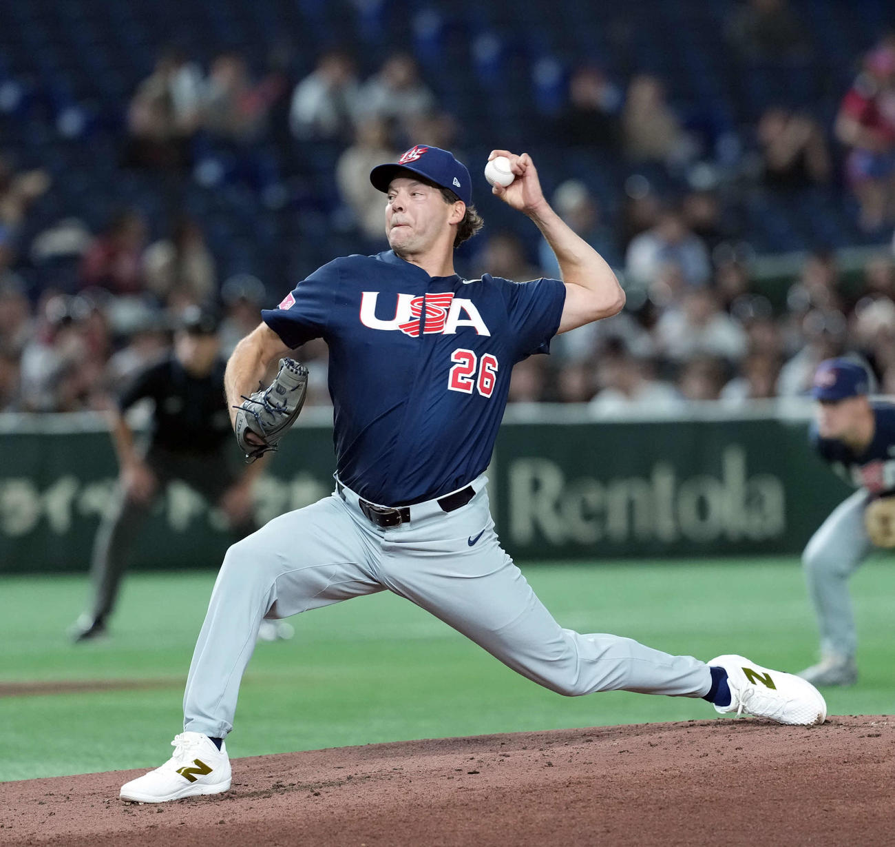 日本対米国　米国の先発ヒル（撮影・たえ見朱実）