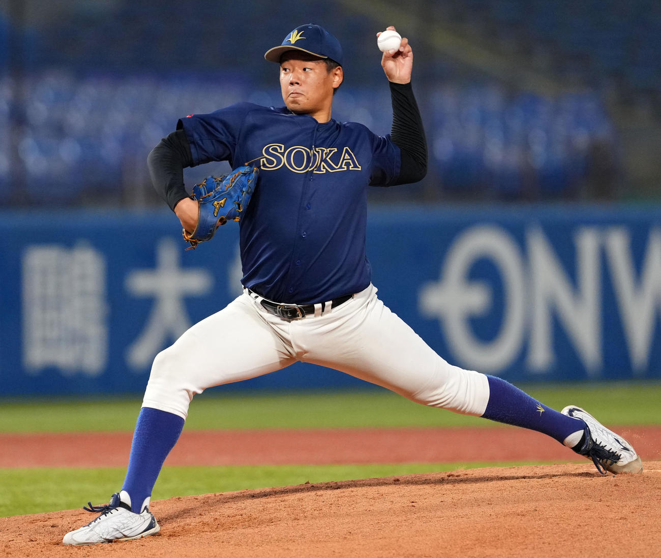 富士大創価大　力投する創価大先発の田代（撮影・横山健太）