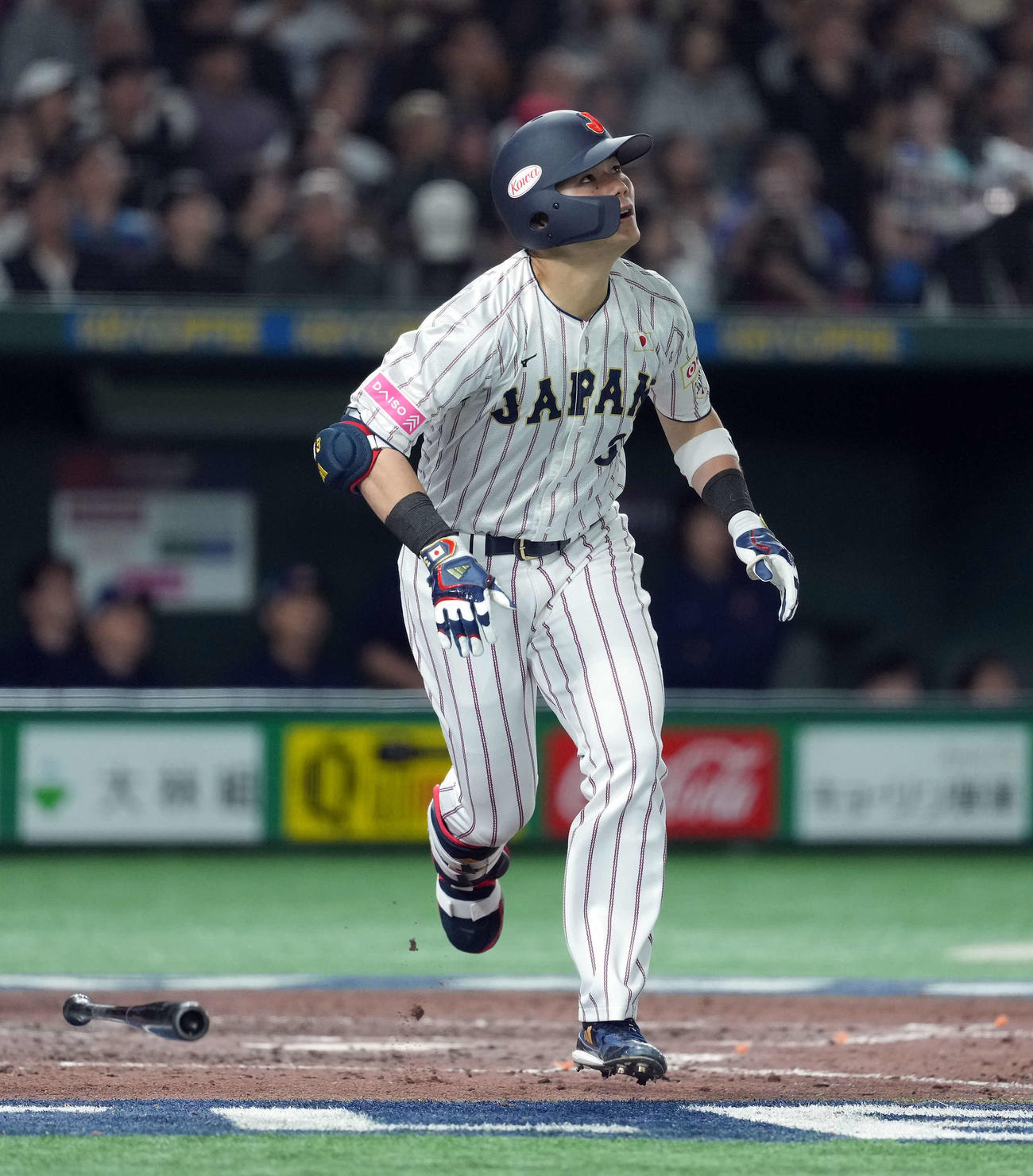 日本対台湾　5回裏日本2死二、三塁、右越えに2点適時三塁打を放った清宮（撮影・たえ見朱実）