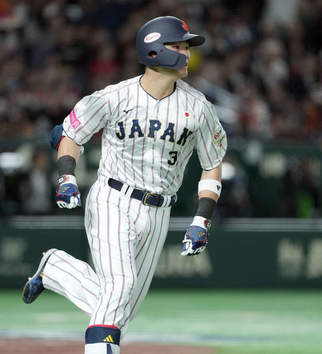 日本対台湾　5回裏日本2死二、三塁、右越えに2点適時三塁打を放った清宮（撮影・たえ見朱実）
