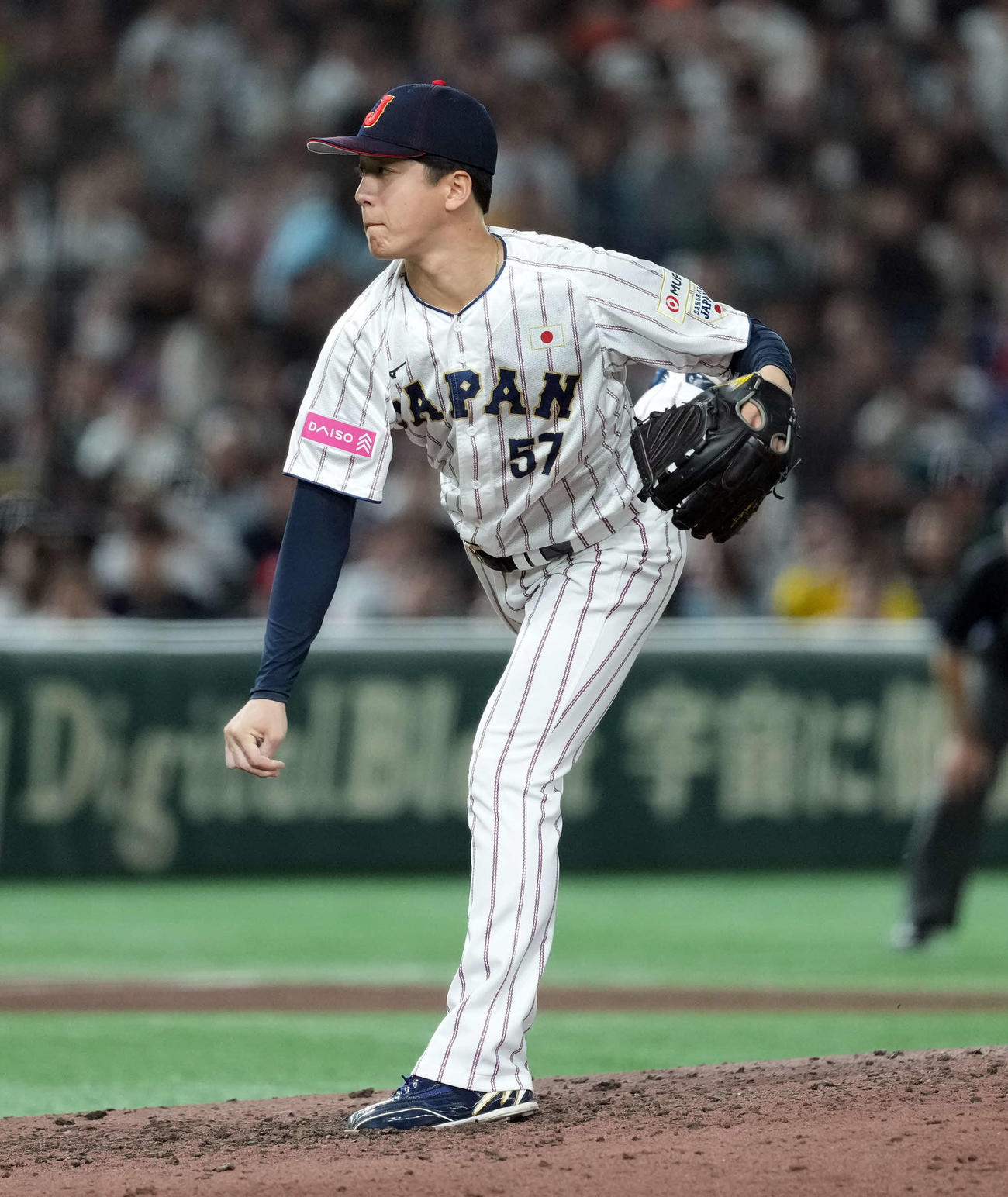 日本対台湾　6回からマウンドに上がった日本北山（撮影・たえ見朱実）