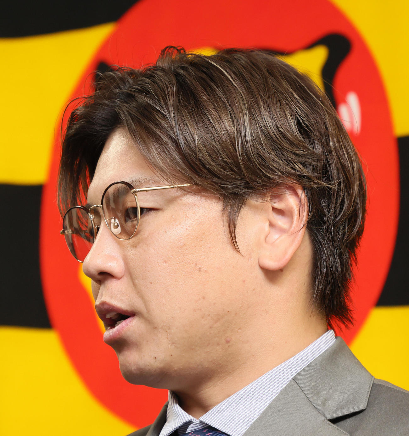 契約更改を終え会見を行う梅野（撮影・加藤哉）