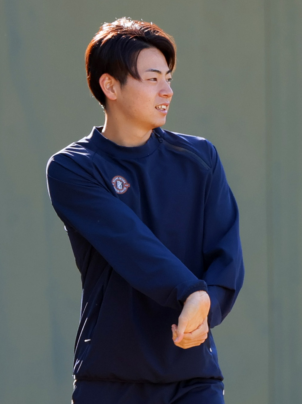 鳴尾浜球場でトレーニングする阪神下村（撮影・上山淳一）
