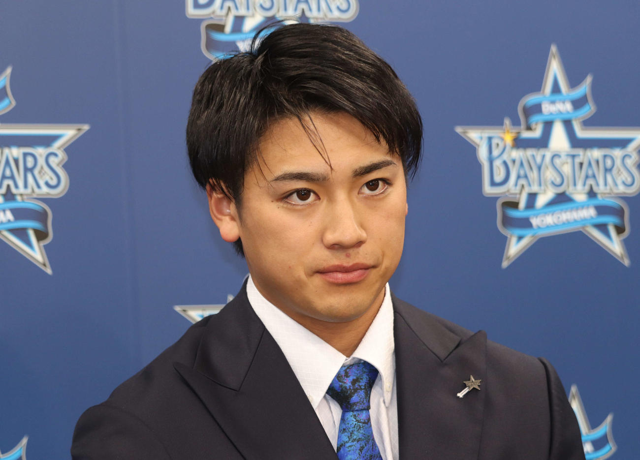 契約更改会見に出席したDeNA森敬（撮影・小早川宗一郎）