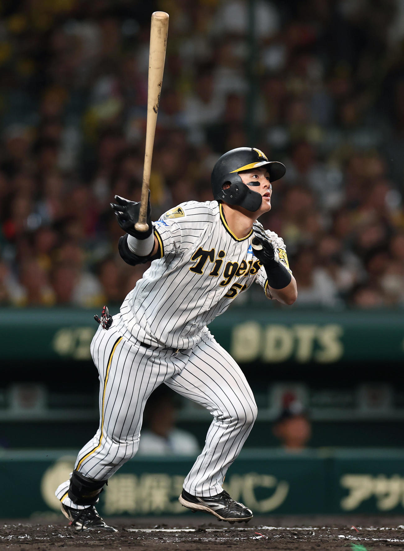 阪神対ヤクルト　2回裏阪神1死、右越え勝ち越し本塁打を放つ前川右京（撮影・前田充）＝2024年9月15日、甲子園球場