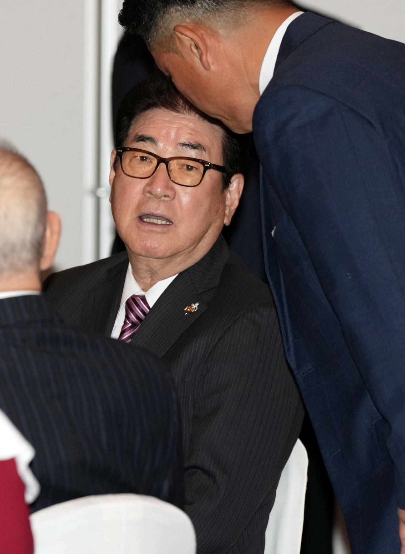 パーティーに駆けつけた山本氏（撮影・たえ見朱実）