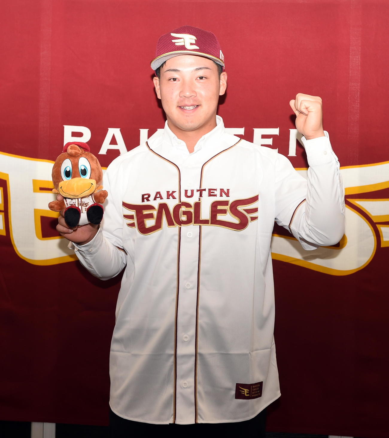 入団合意した楽天ドラフト5位・吉納（撮影・山田愛斗）