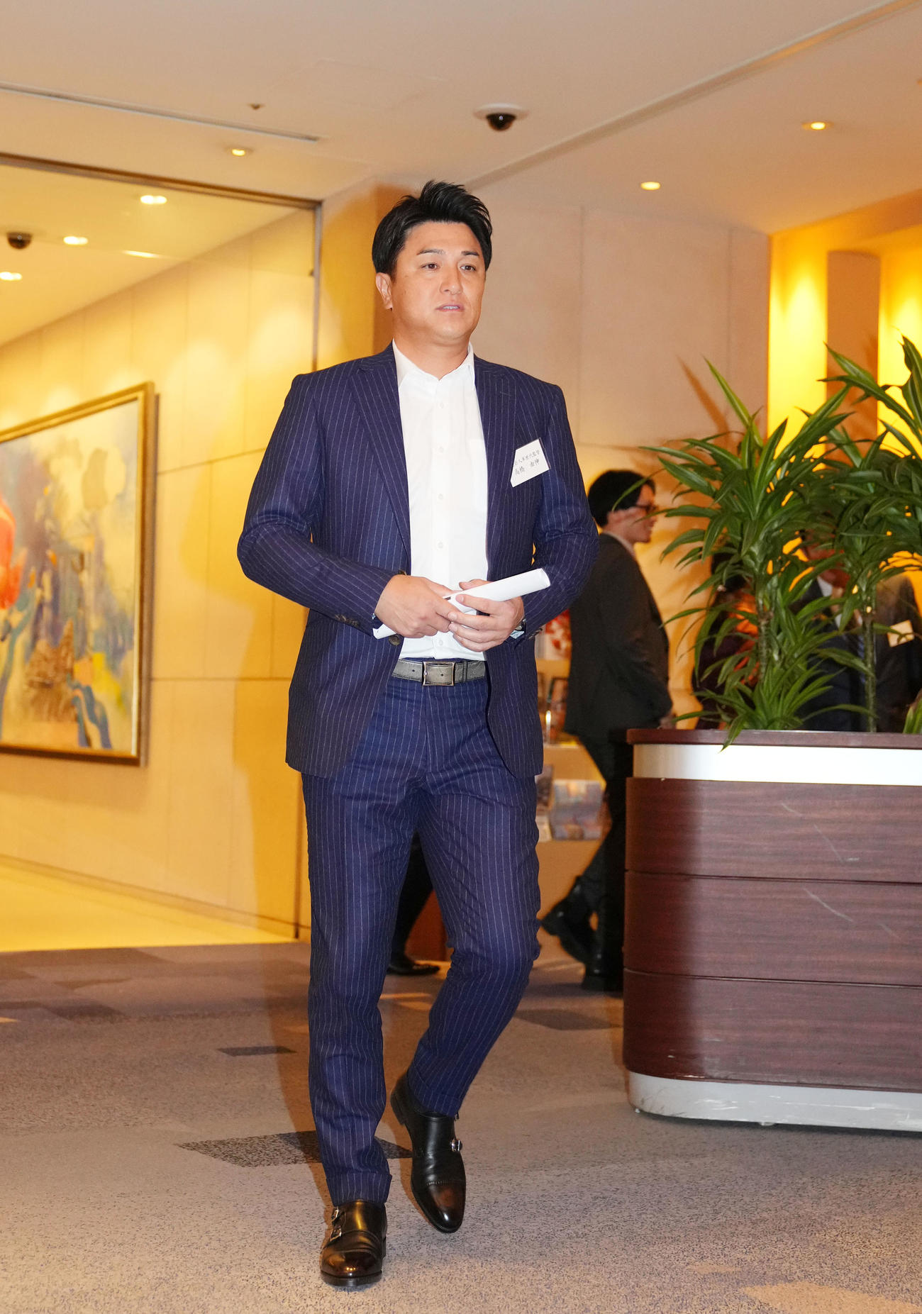 巨人OB会総会に出席する高橋由伸氏（撮影・横山健太）