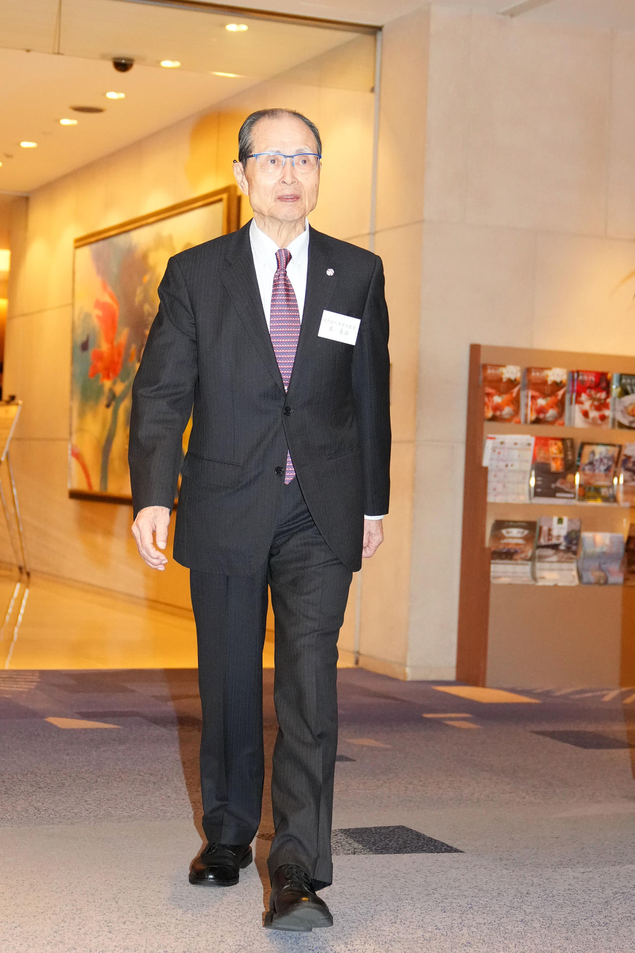 巨人OB会総会に出席する王貞治氏（撮影・横山健太）
