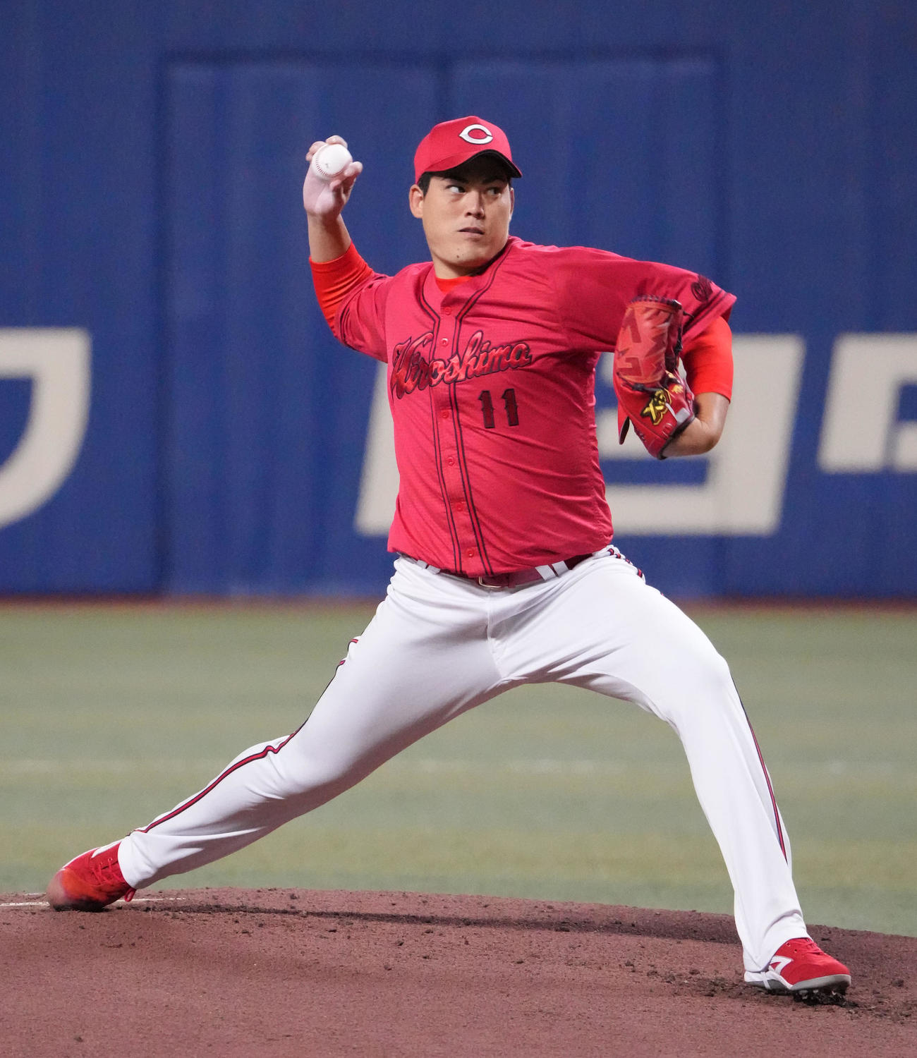 8月29日、中日対広島　1回裏、登板する広島先発の九里