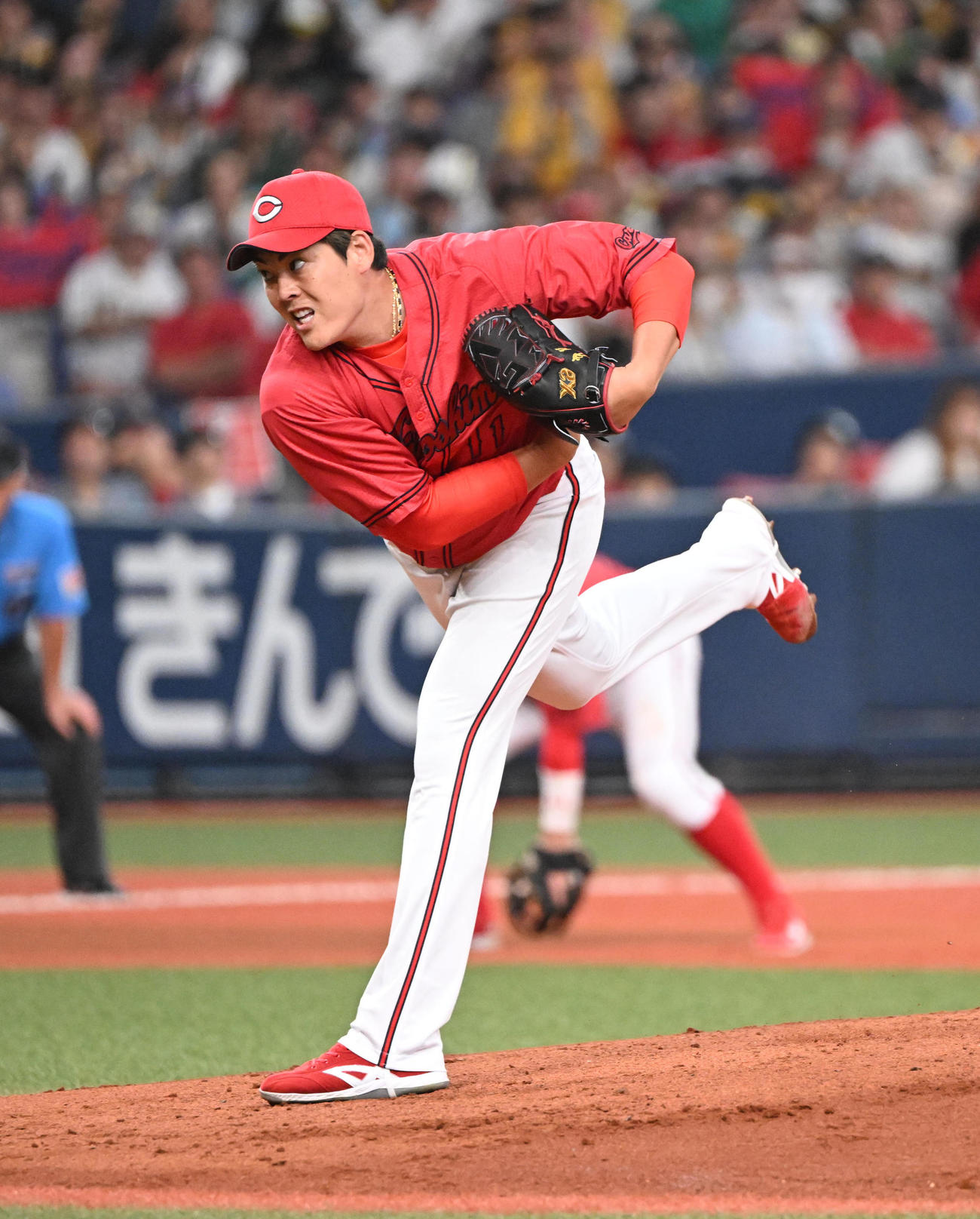 阪神対広島　先発する広島九里亜蓮（撮影・和賀正仁）＝2024年8月11日、京セラドーム